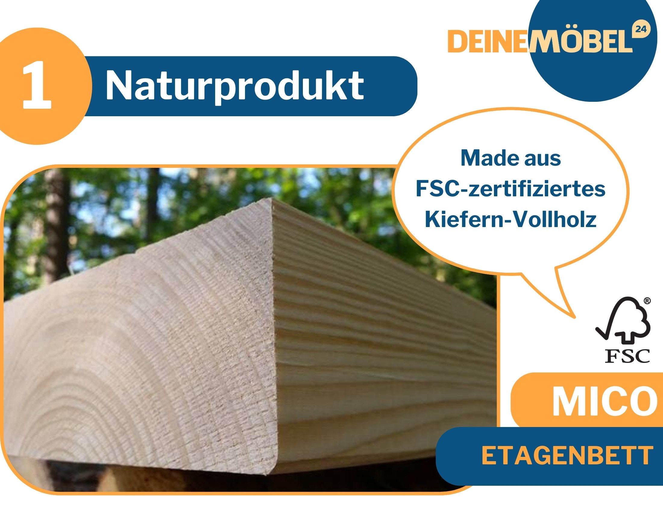 Deine Möbel 24 Etagenbett MICO für 2 Kinder 90x200 GRAU Hochbett Kinderbett aus Massivholz (Matratzen optional, Bett mit Lattenrost, 2 Schubladen, Leiter und Rausfallschutz), aus Vollholz Kiefernholz, in 2 Einzelbetten umbaubar