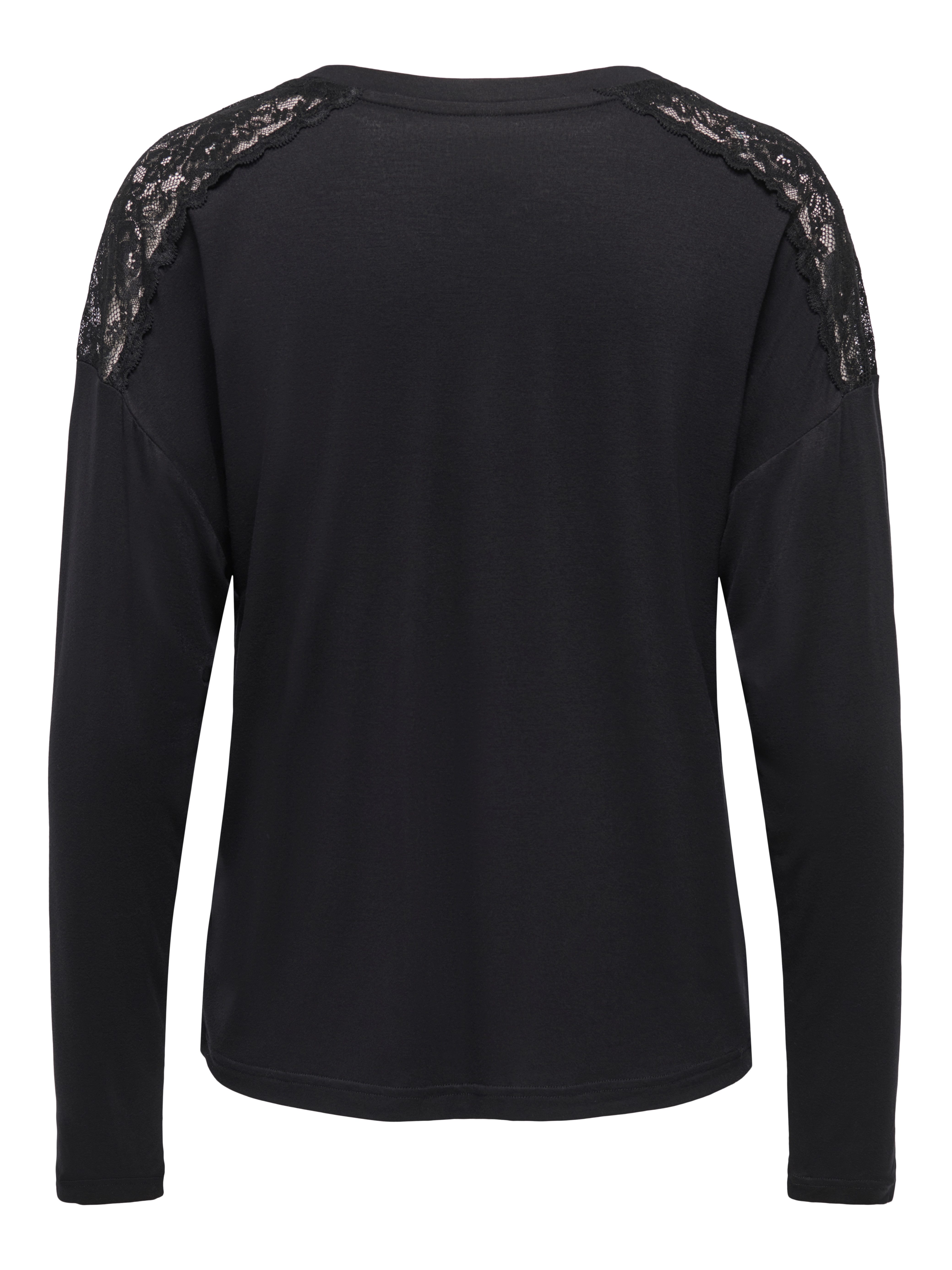 ONLY T-Shirt ONLLUNI L/S TOP WITH LACE DETAILS CS JRS Viskosemischung, regular fit – Bild 5 von 5