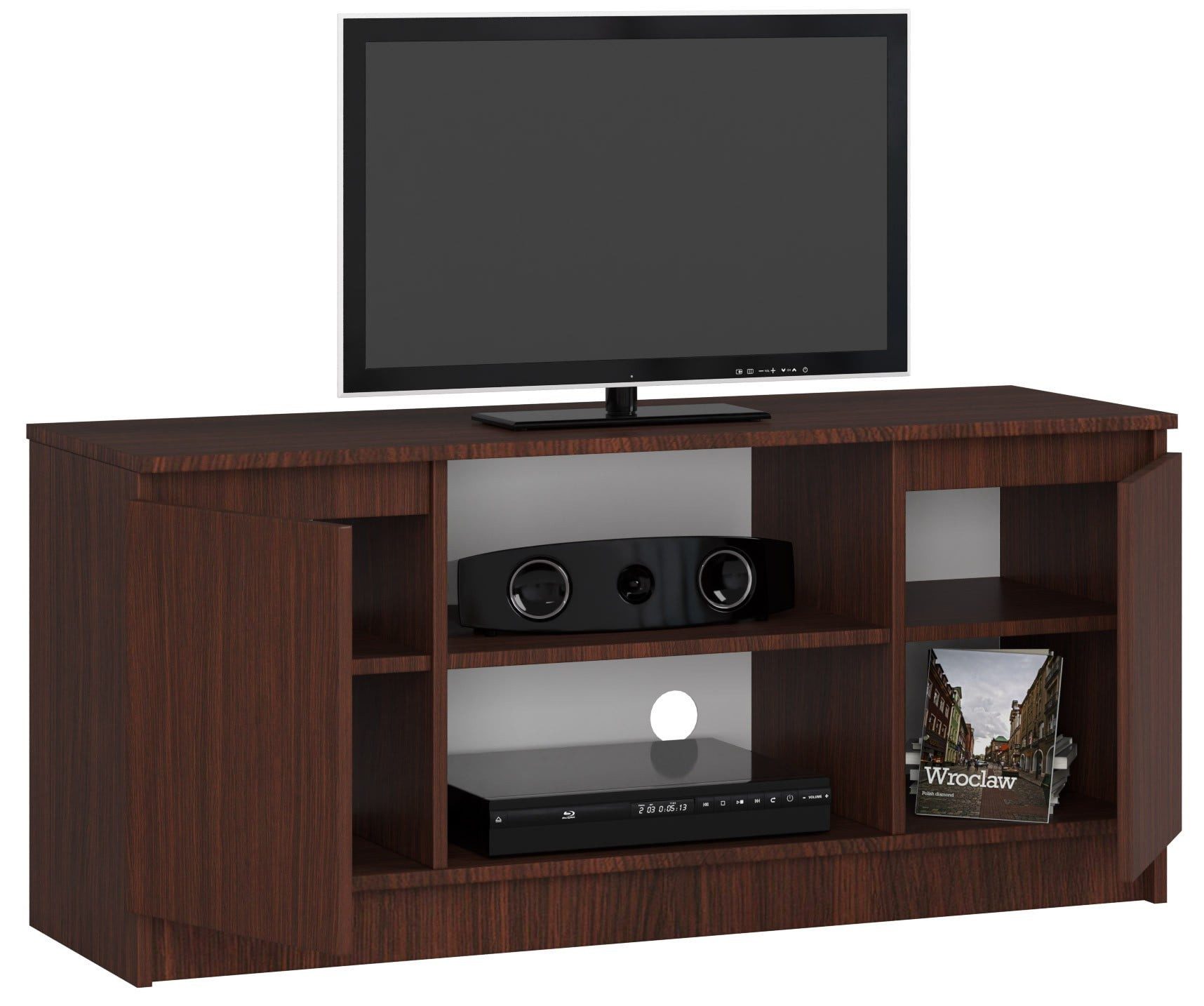 Raumhirsch Furniture Lowboard, TV-Schrank - Elegantes Design für Ihr Wohnzimmer - Fernsehtisch, 120 cm für TV bis 65", 2 Türen, 2 Böden, bis 75 kg, kratzfest