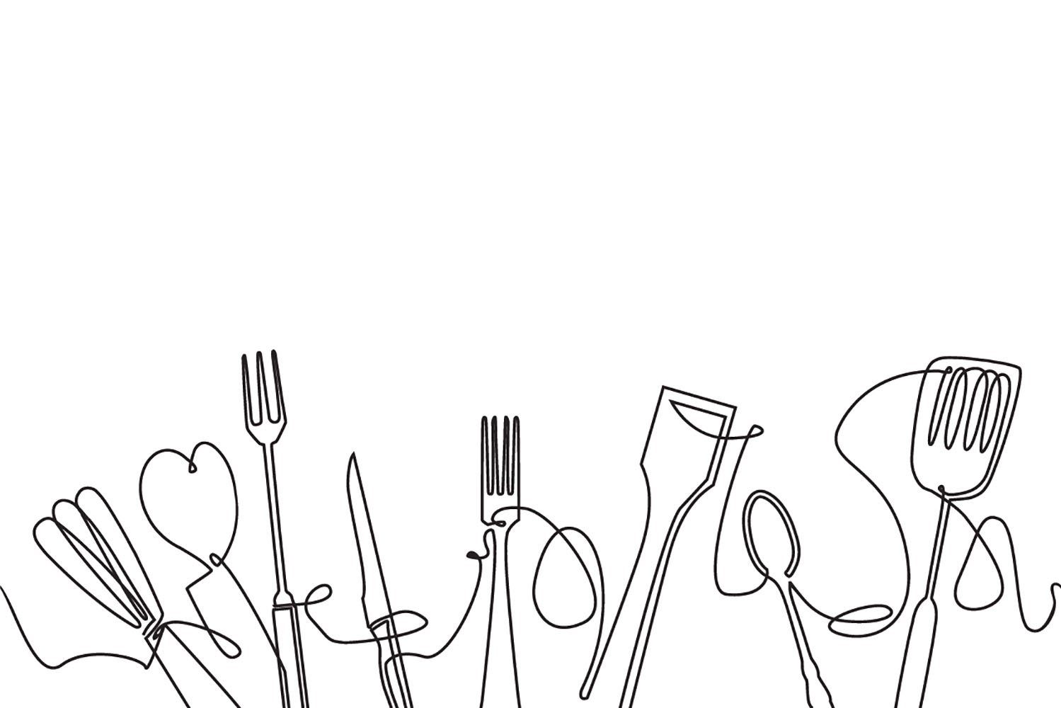 queence Wanddekoobjekt Besteck, Blechschild, Stahlschild, schwarz, weiß, minimalistisch, 20x30cm