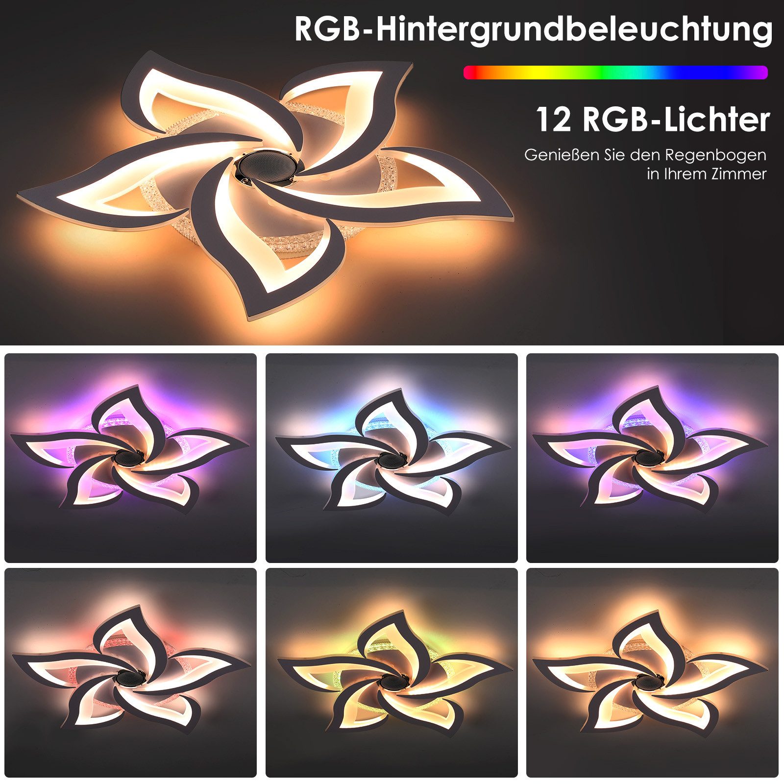 WILGOON LED Deckenleuchte Deckenlampe mit Bluetooth günstig online kaufen