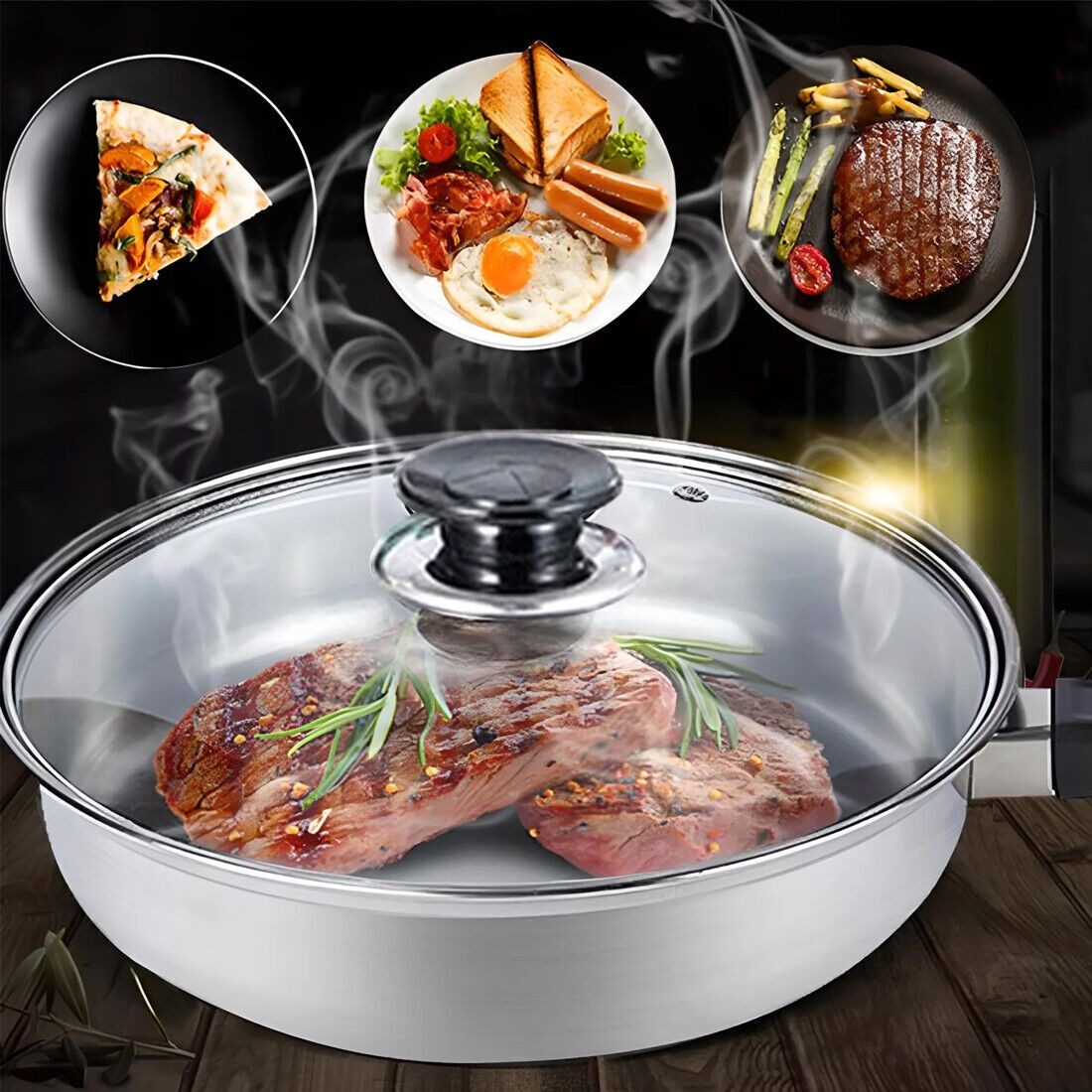 Luckice Kochtopf 12-teiliges Kochtopfset Edelstahl, Induktion/Gas/Halogen/Ceran, (6 Töpfe + 6 Deckel, für alle Herdarten) – Bild 4 von 5
