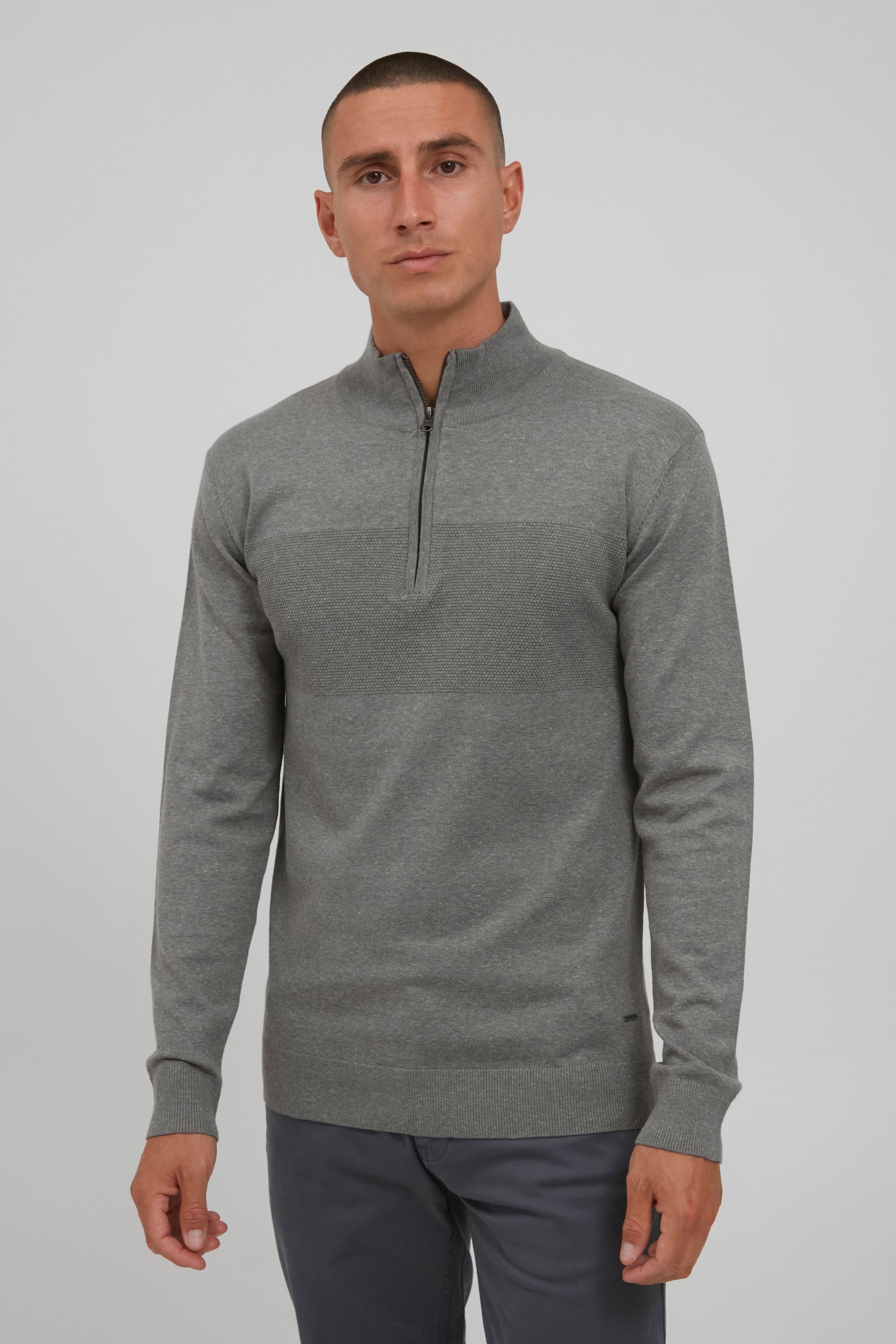 Indicode Troyer IDErno Strickpulli mit Reißverschluss günstig online kaufen
