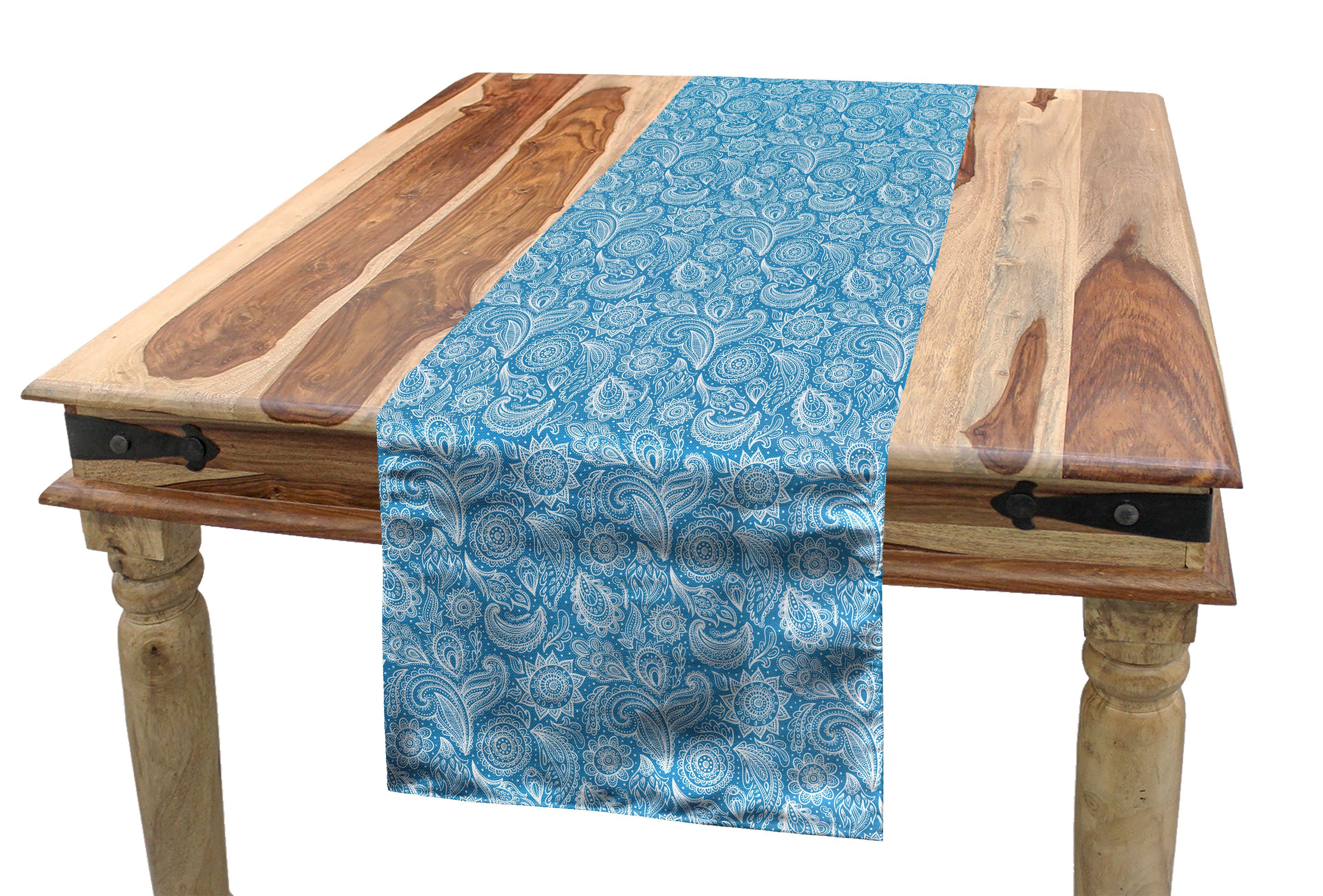 Abakuhaus Tischläufer Esszimmer Küche Rechteckiger Dekorativer Tischläufer, Mexican Drucken Zentangle Paisley Art