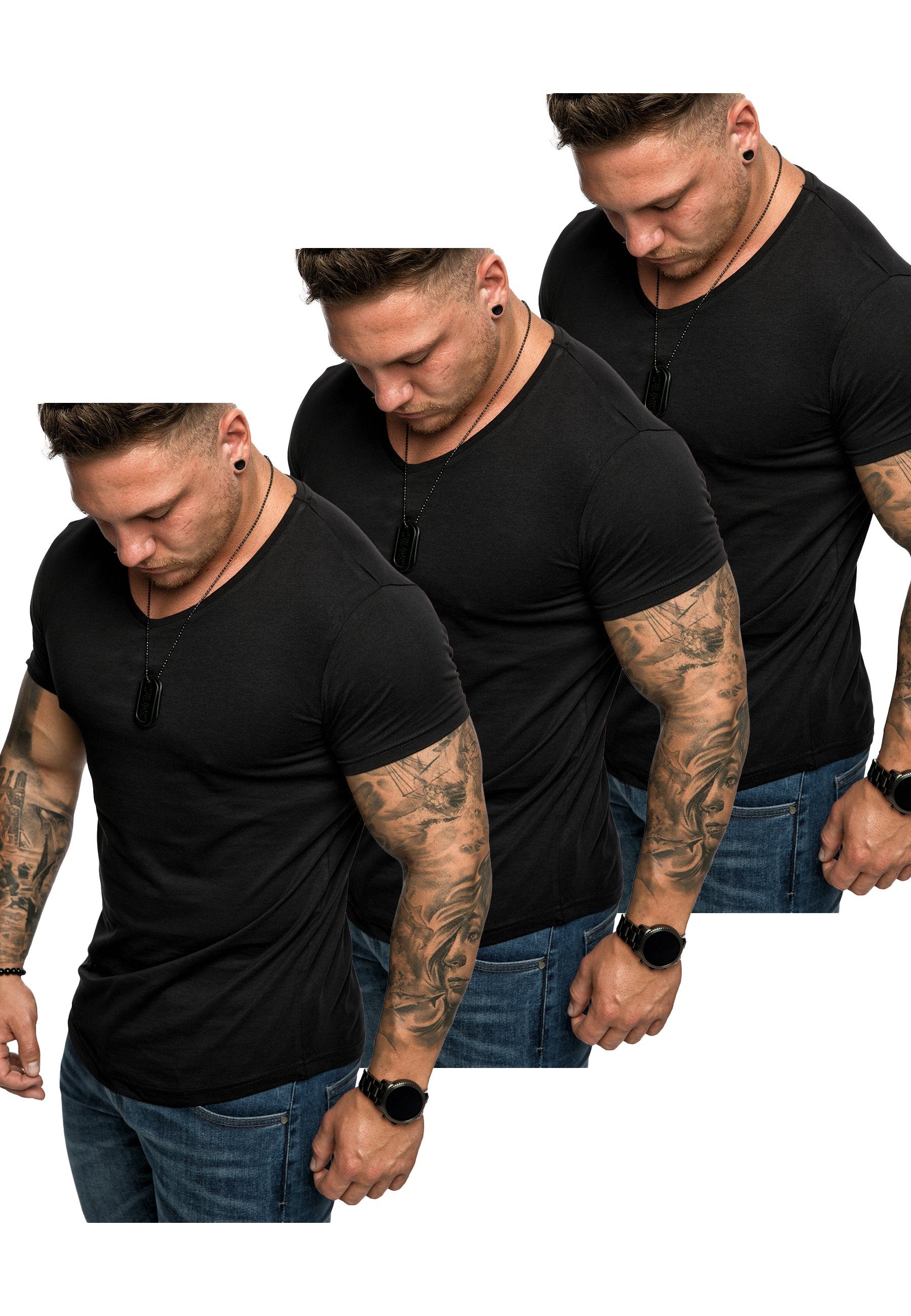 Amaci&Sons T-Shirt 3. BELLEVUE 3er-Pack T-Shirts (3er-Pack) Herren Basic Ov günstig online kaufen