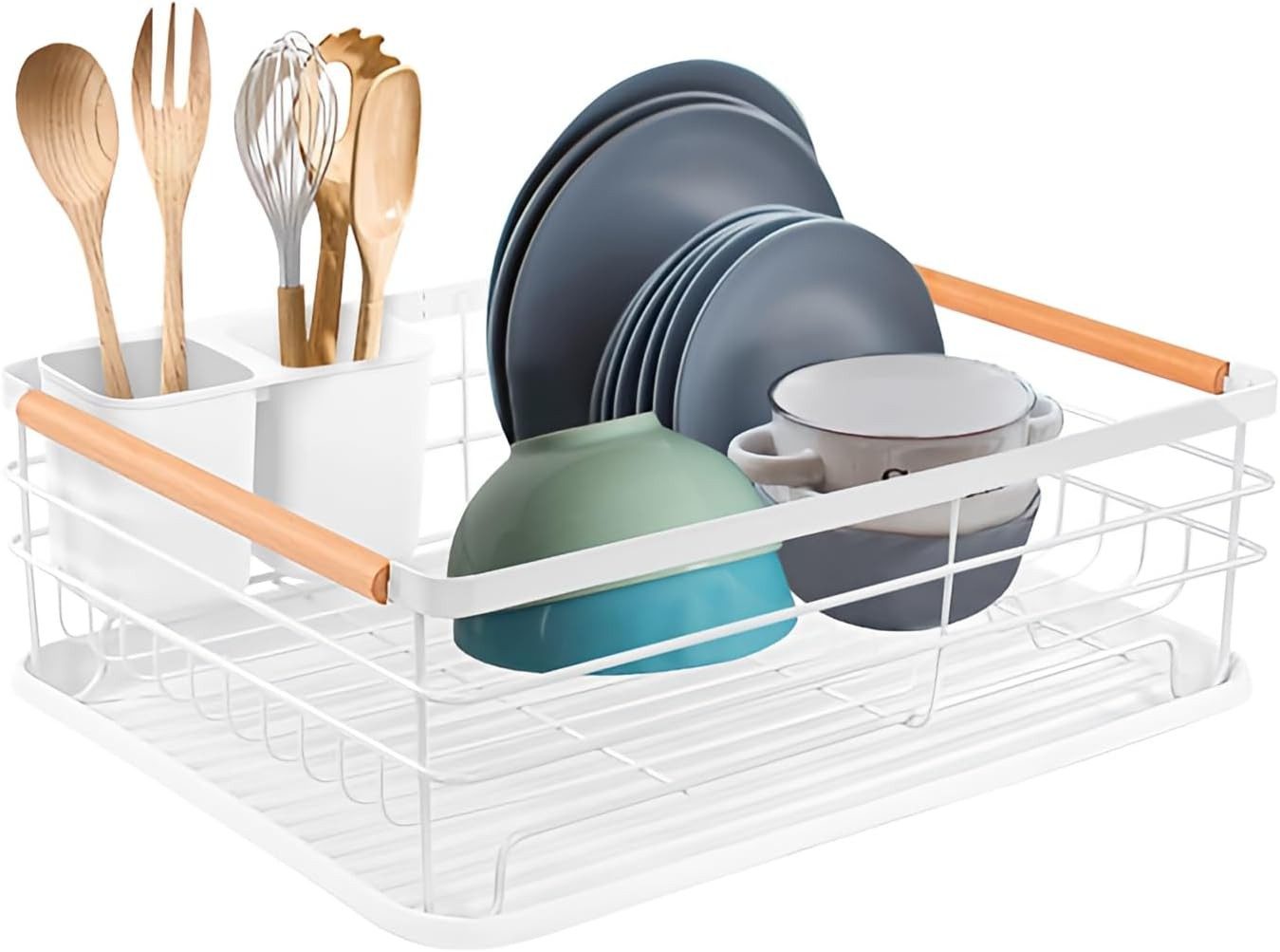 Youyijia Regalelement Geschirr Abtropfgestell Schwarz Matt Metall Geschirrkorb für Spüle