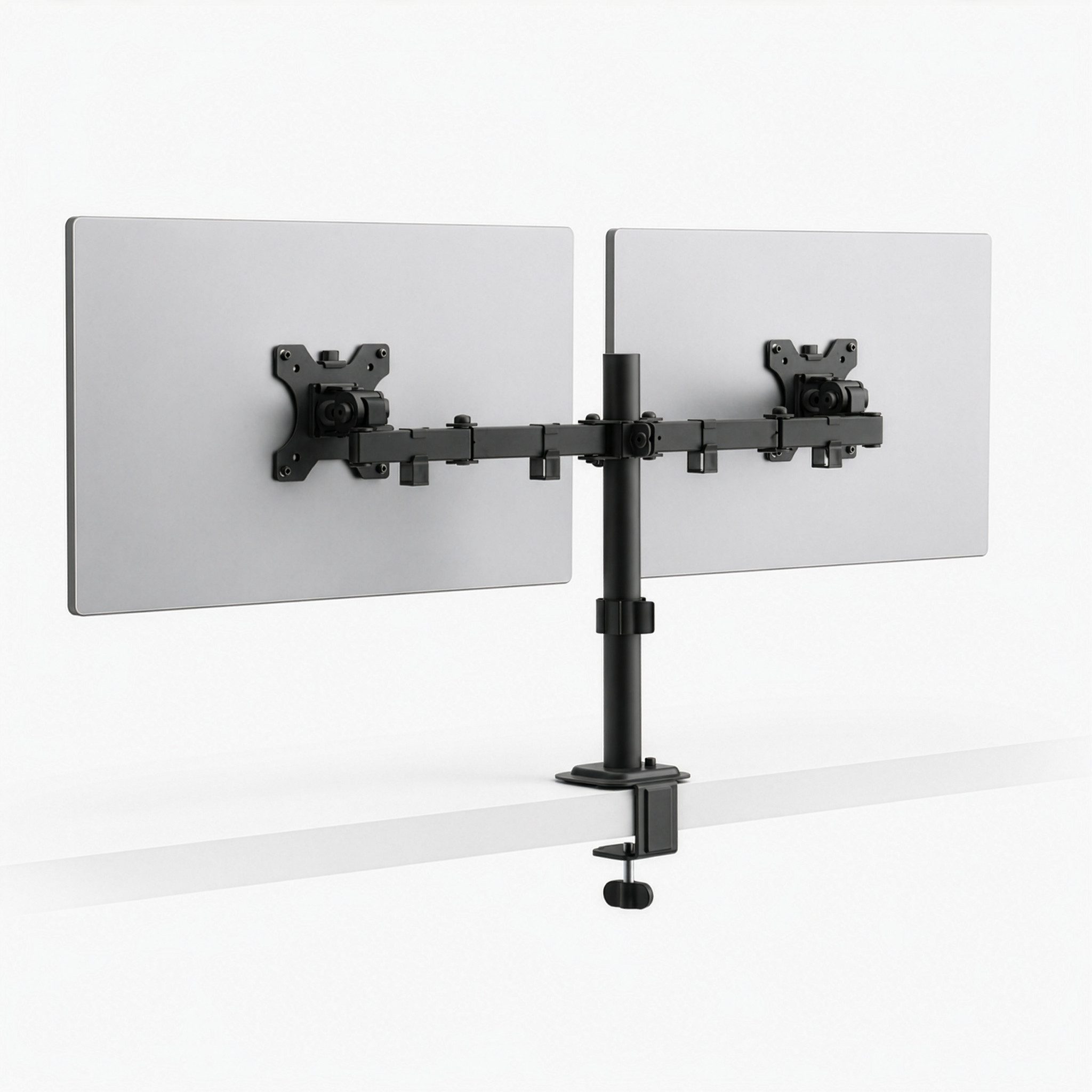 Floordirekt Monitor-Halterung Mit Tischklemme, höhenverstellbar, VESA, für 15-32 Zoll, (bis 32 Zoll, Monitorhalterung inkl. Montagematerial und Werkzeug, Kabelmanagement, Werkzeughalter integriert)