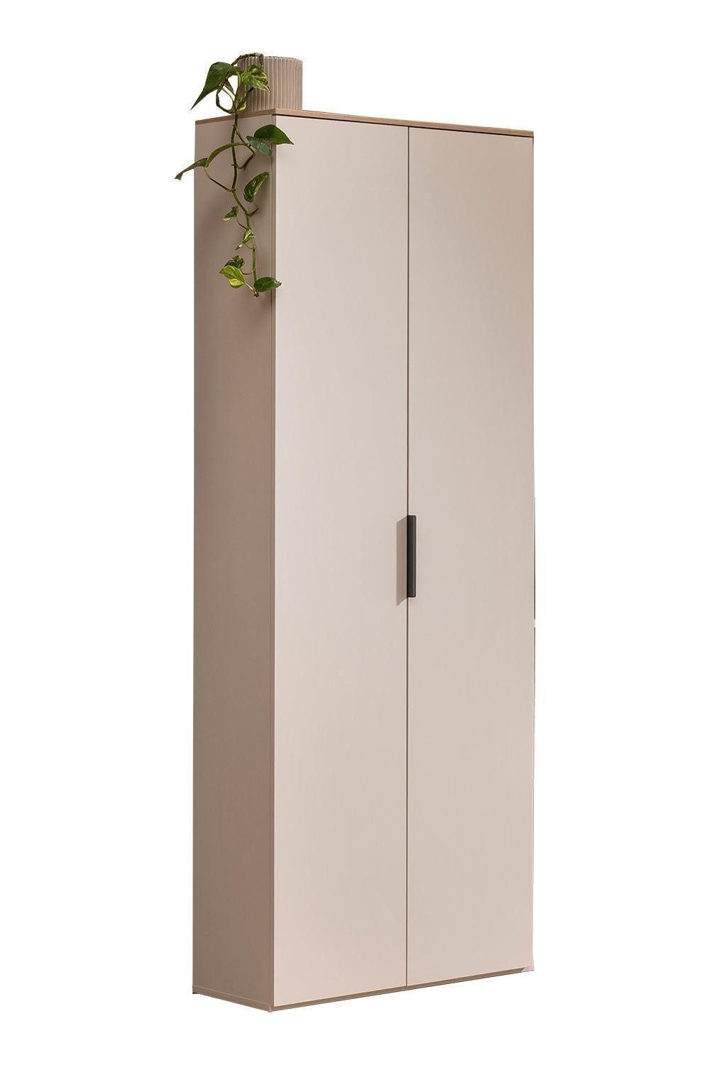 Composad Aktenschrank PRONTO, Artisan Eiche Dekor, Cashmerebraun matt, 2 Türen, 4 höhenverstellbare Einlegeböden, B 69 x H 202 x T 35 cm