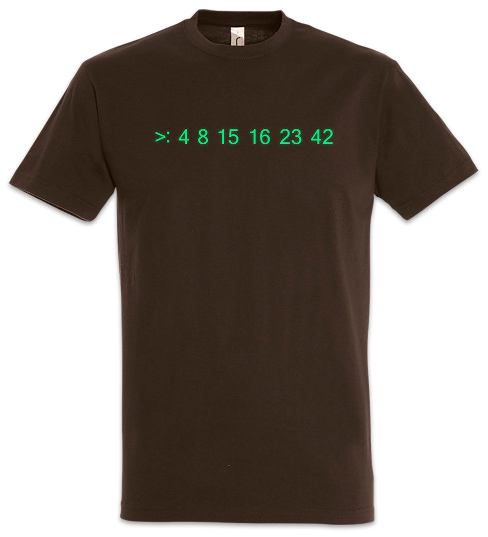 Urban Backwoods Print-Shirt Lost Code Herren T-Shirt number Numbers Nummer 4 8 15 16 23 42 Lotto (1-tlg) Lottery DHARMA Jackpot
