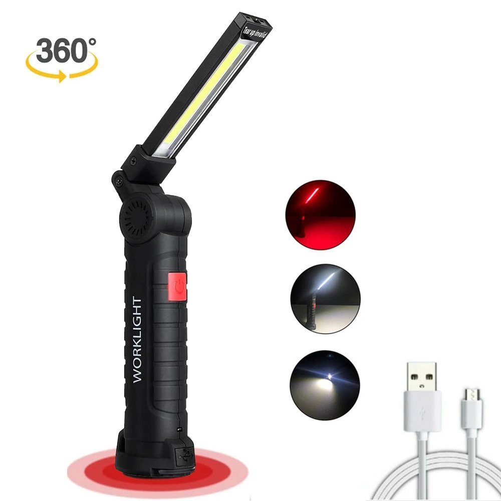 BlingBin LED Arbeitsleuchte »Akku LED Werkstattlampe mit Magnet - 2in1  Arbeitsleuchte mit COB LED, 5 Modi, mit USB Wiederaufladbarer, 1000 Lumen,  Haken, - für Auto Reparatur Werkstatt Garage Camping« online kaufen | OTTO