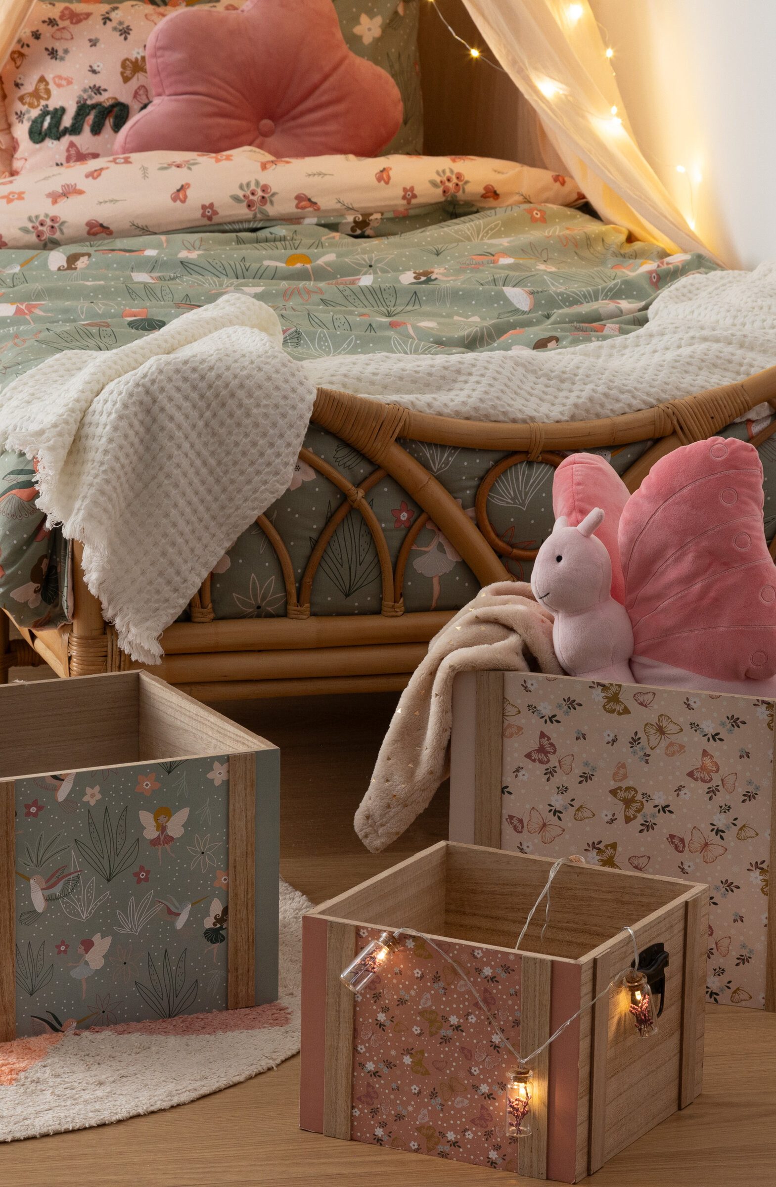 Atmosphera Créateur d'intérieur Kuscheltier Kuscheltier Schmetterling ALMA 28 cm, rosa