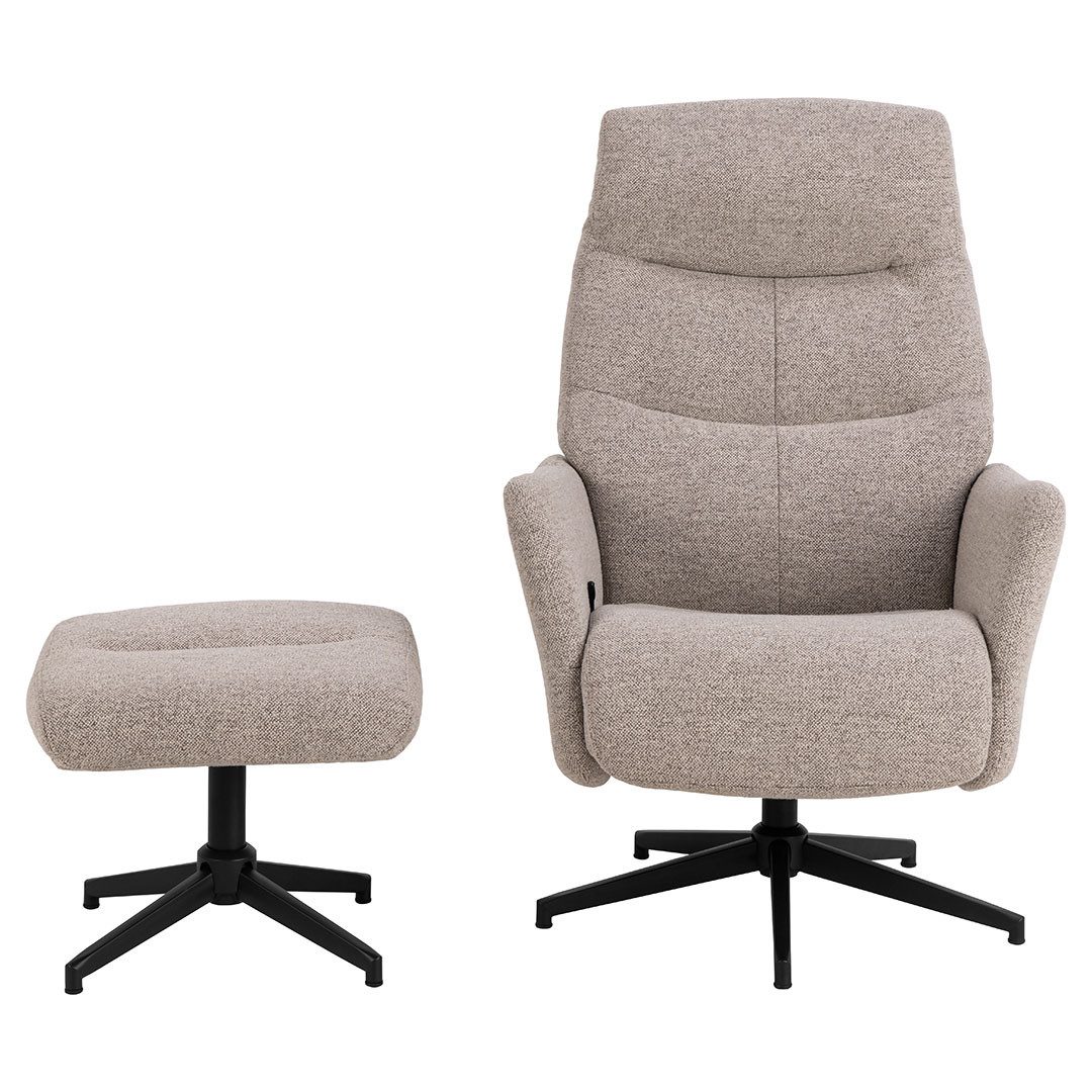 ACTONA GROUP Relaxsessel London Sessel Relaxsessel mit Fußhocker Bouclé Bei
