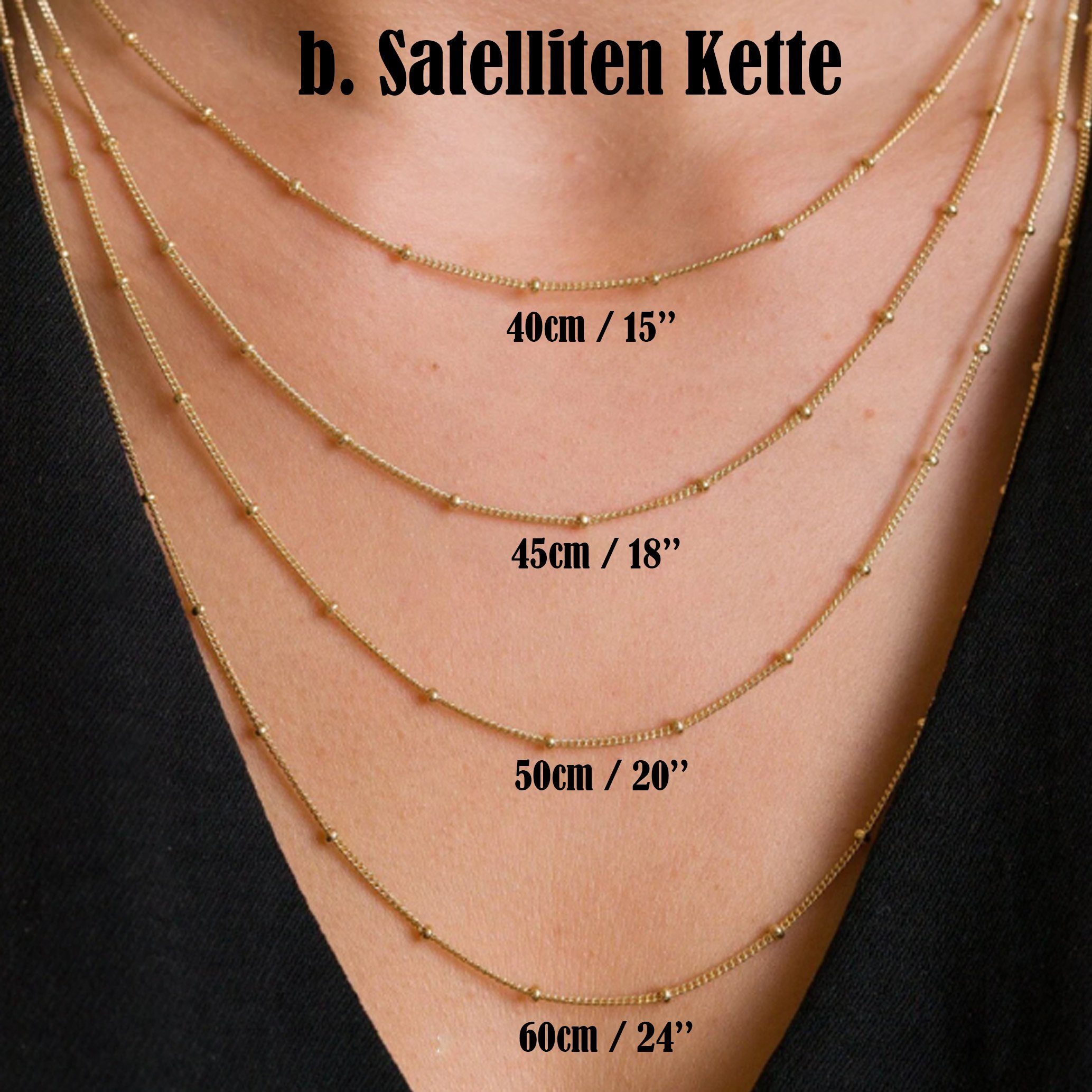 Kette Anhänger Horoskop Sternzeichen Charm / mit Kette Jungfrau filled Anhänger Kette Halskette GOLDEN & 18Gold Satelliten | b.