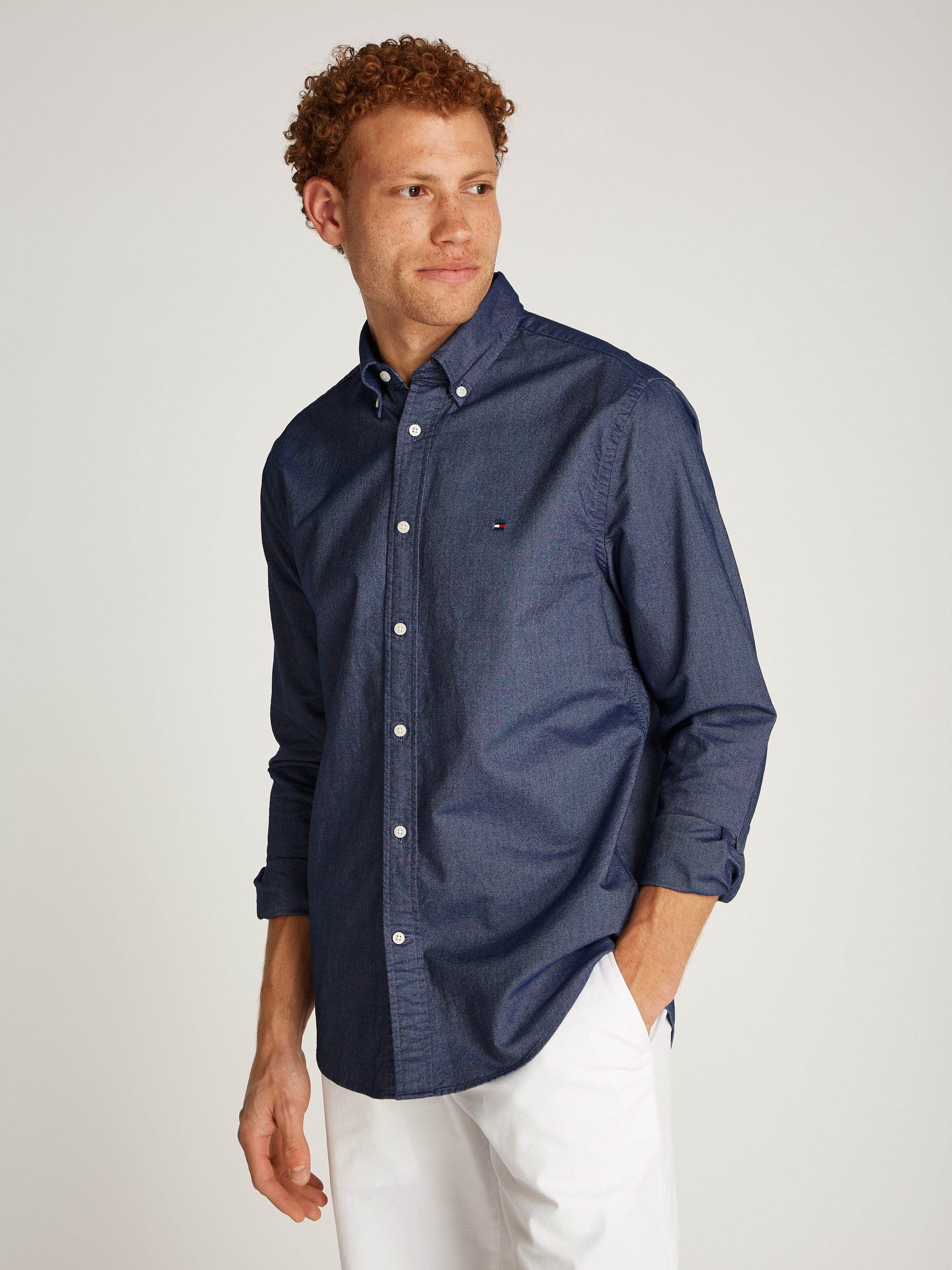 Tommy Hilfiger Langarmhemd SOLID HERITAGE OXFORD günstig online kaufen