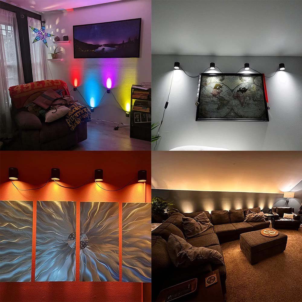 Rosnek RGB, Schlafzimmer, für App RGB, Wandleuchte Deko Smart, und Spielzimmer Fernbedienung, LED Wohnzimmer Musiksyn,