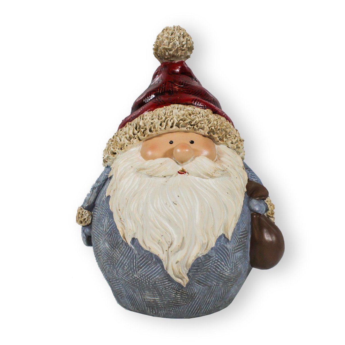 colourliving Weihnachtsfigur Weihnachtsmann Figur mit rund Säckchen auch als Fensterdeko Handbemalt, geeignet Fensterdeko