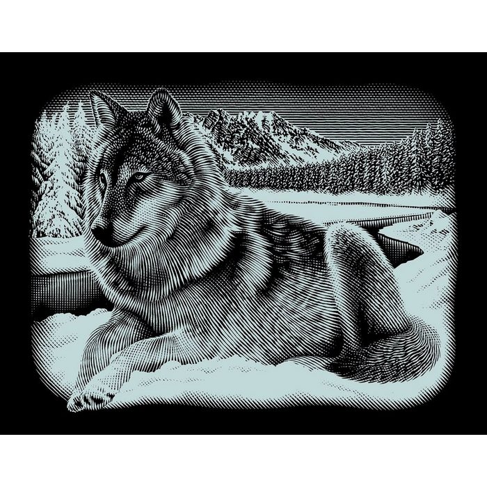 MAMMUT Spiel und Geschenk Kunstdruck Wolf Silber 25 2 cm x 20 cm