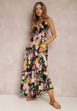 RUZU UG Dirndl Sommerkleid mit Aufdruck, ärmellos, rückenfrei, langes Kleid für Damen (1-tlg)