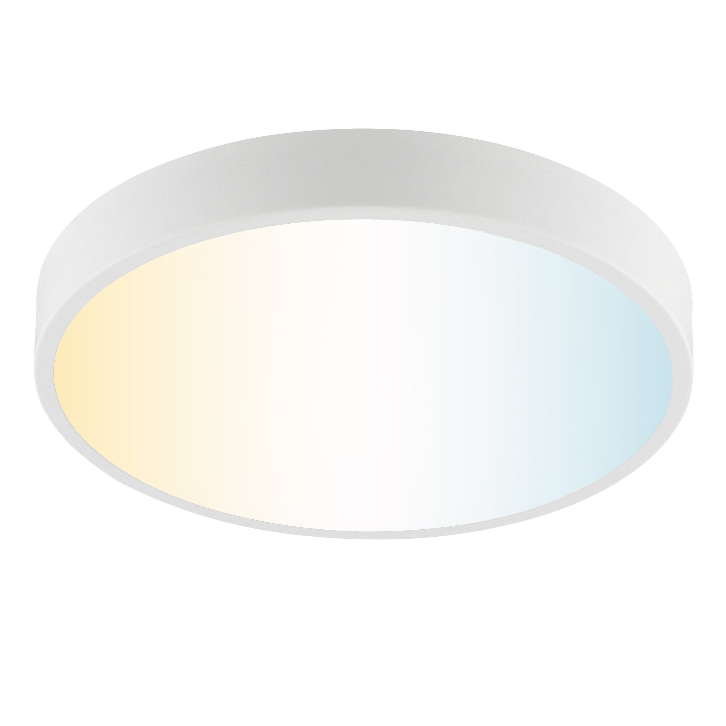 Brilliant LED Deckenleuchte Slimline, CCT - über Fernbedienung, Dimmfunktion, Nachtlichtfunktion, Timerfunktion, LED fest integriert, warmweiß - kaltweiß, Ø 39 cm, 10,1 W, 2230 lm, CCT 3000-6500 K, dimmbar, weiß