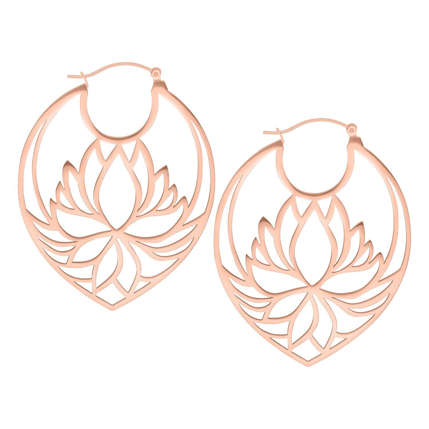 Paar Ohrhänger Lotus Hoops
