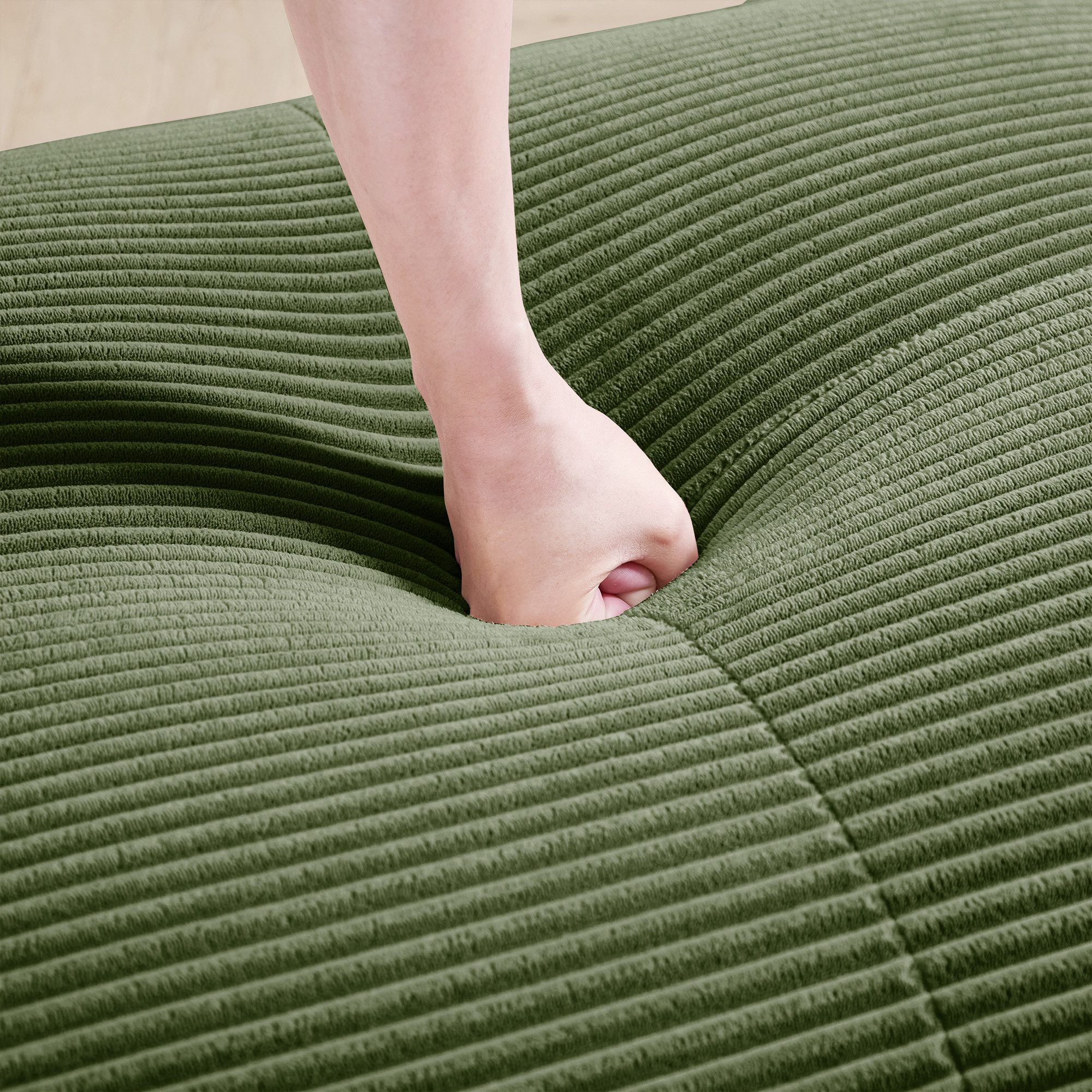 BlingBin Sofaelement Modulares Sofa Element Links /Mittel/ Rechts Stoffsofa Beanbag (1 Stück, 1 St., flexibel kombinierbares Stoffsofa), Sofa Modul mit Kissen Bodensofa-Lounge für Wohnzimmer Schlafzimmer
