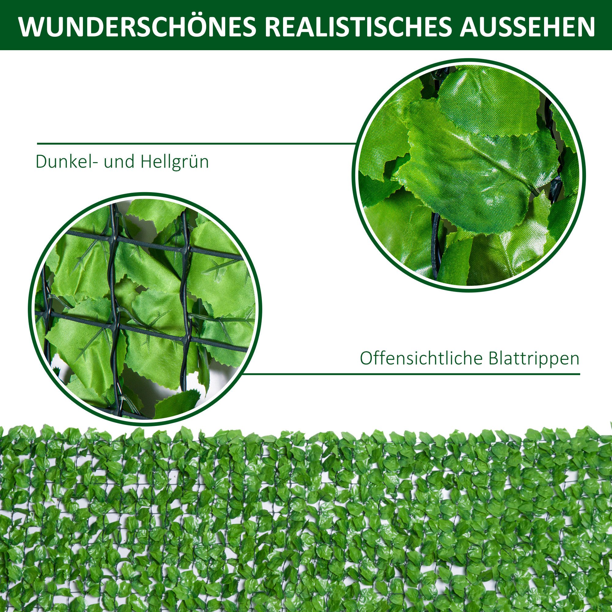 MC Star Balkonsichtschutz Künstliche Hecke Sichtschutzhecke Terrasse Wanddekoration 300 x 150 cm