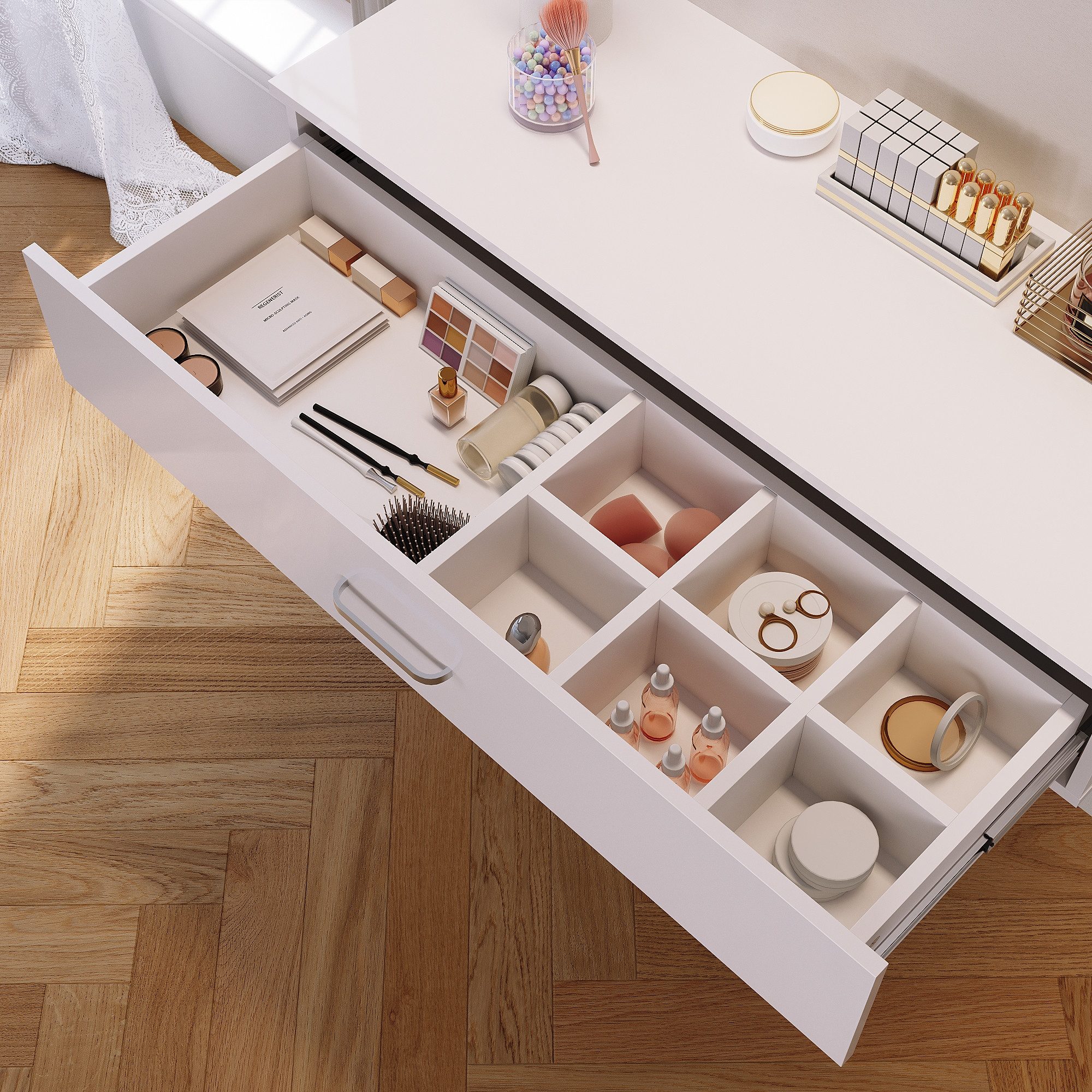 SONNI Schminktisch Weißer Schminktisch,Schreibtische, wandmontierte Tische günstig online kaufen