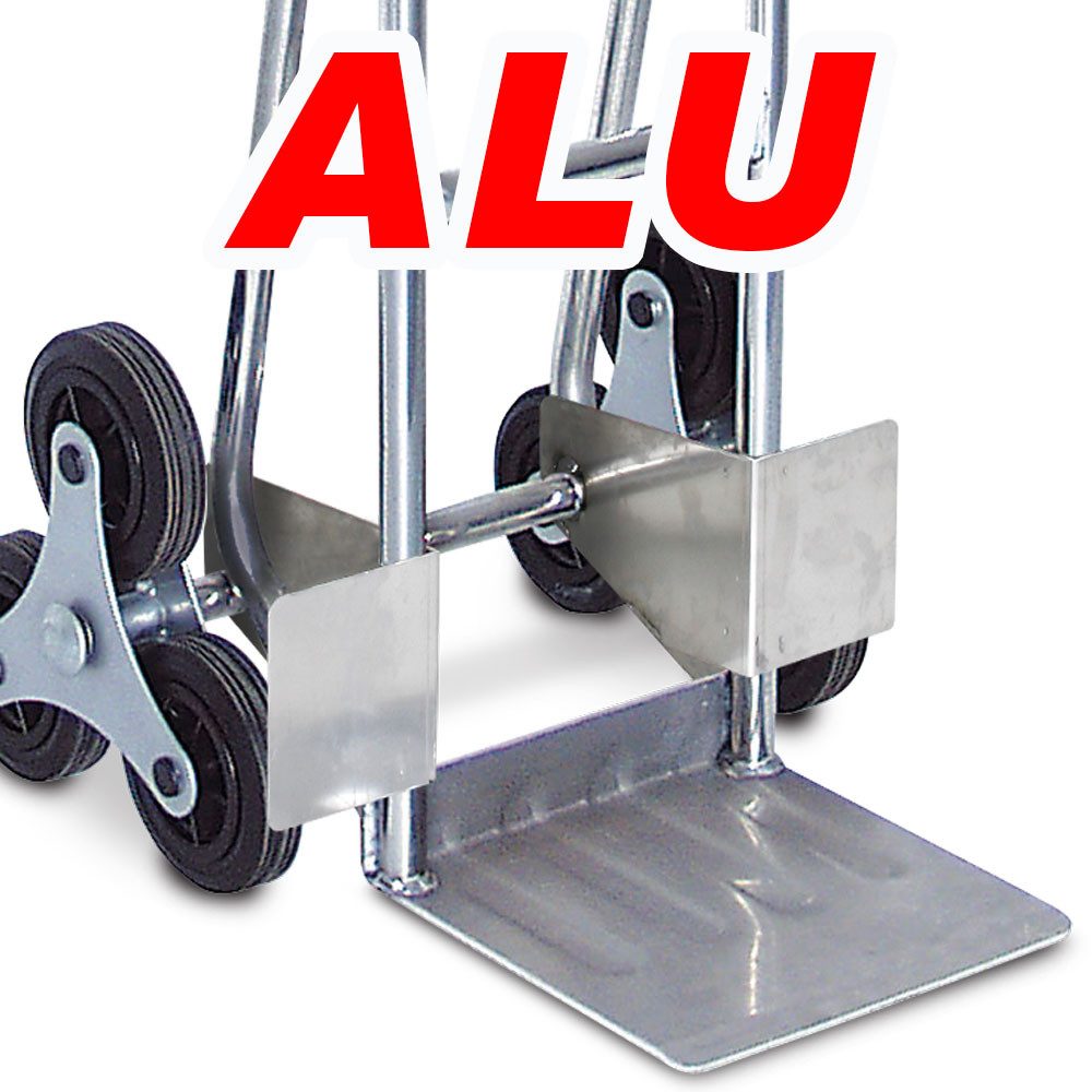 BRB-Lagertechnik Treppensackkarre Treppenkarre aus Alu, BxTxH 520x560x1210 mm, Für den sicheren Transport auf Treppen