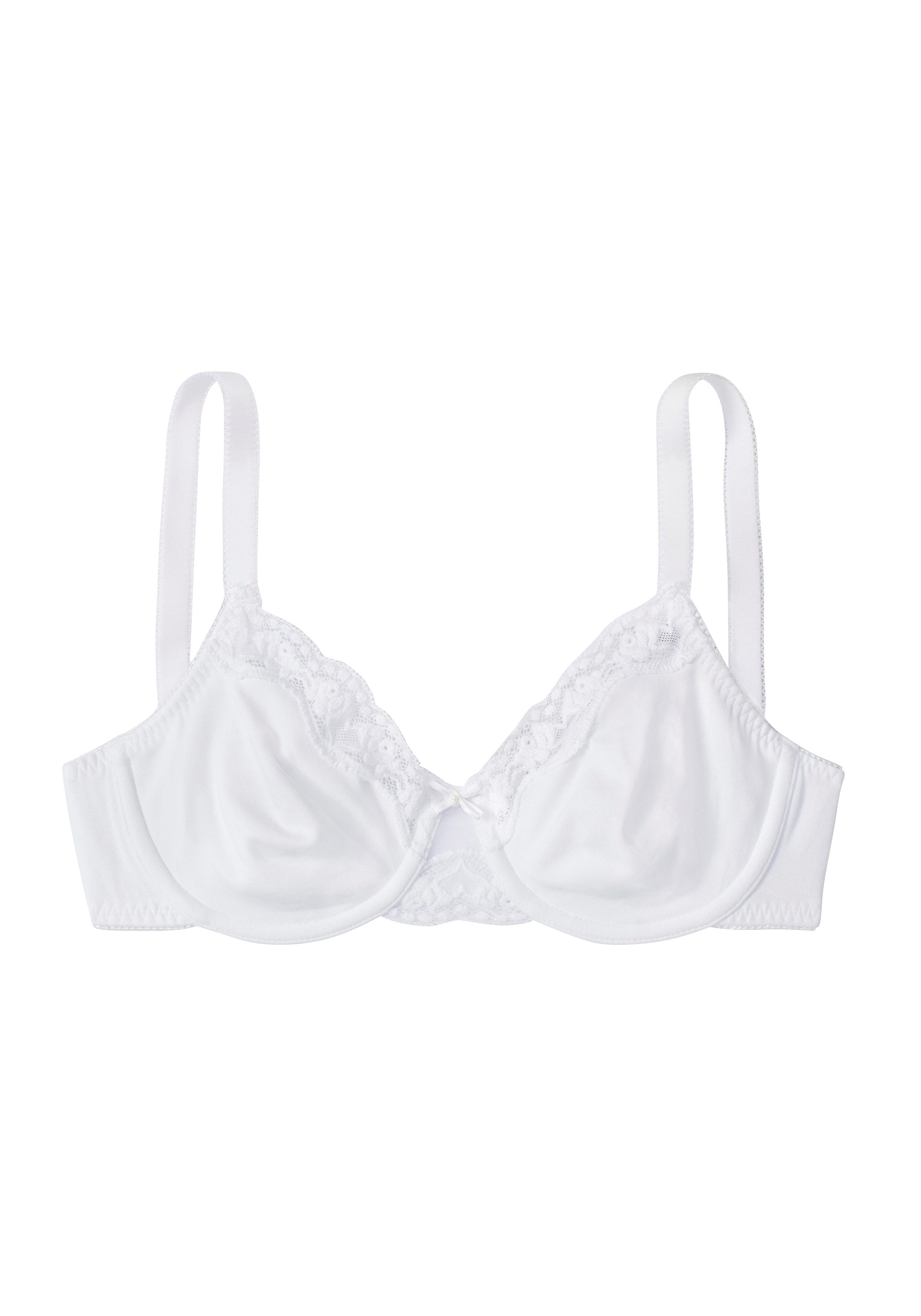 petite fleur by Lascana Bügel-BH, BH mit Bügel, Baumwoll-BH (Packung, 2 Stück) mit zarter Jacquardspitze, große Größen – Bild 3 von 5