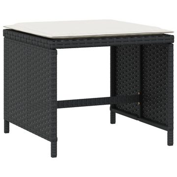 vidaXL Hocker Gartenhocker mit Kissen 4 Stk. Schwarz 40x40x35 cm Poly Rattan