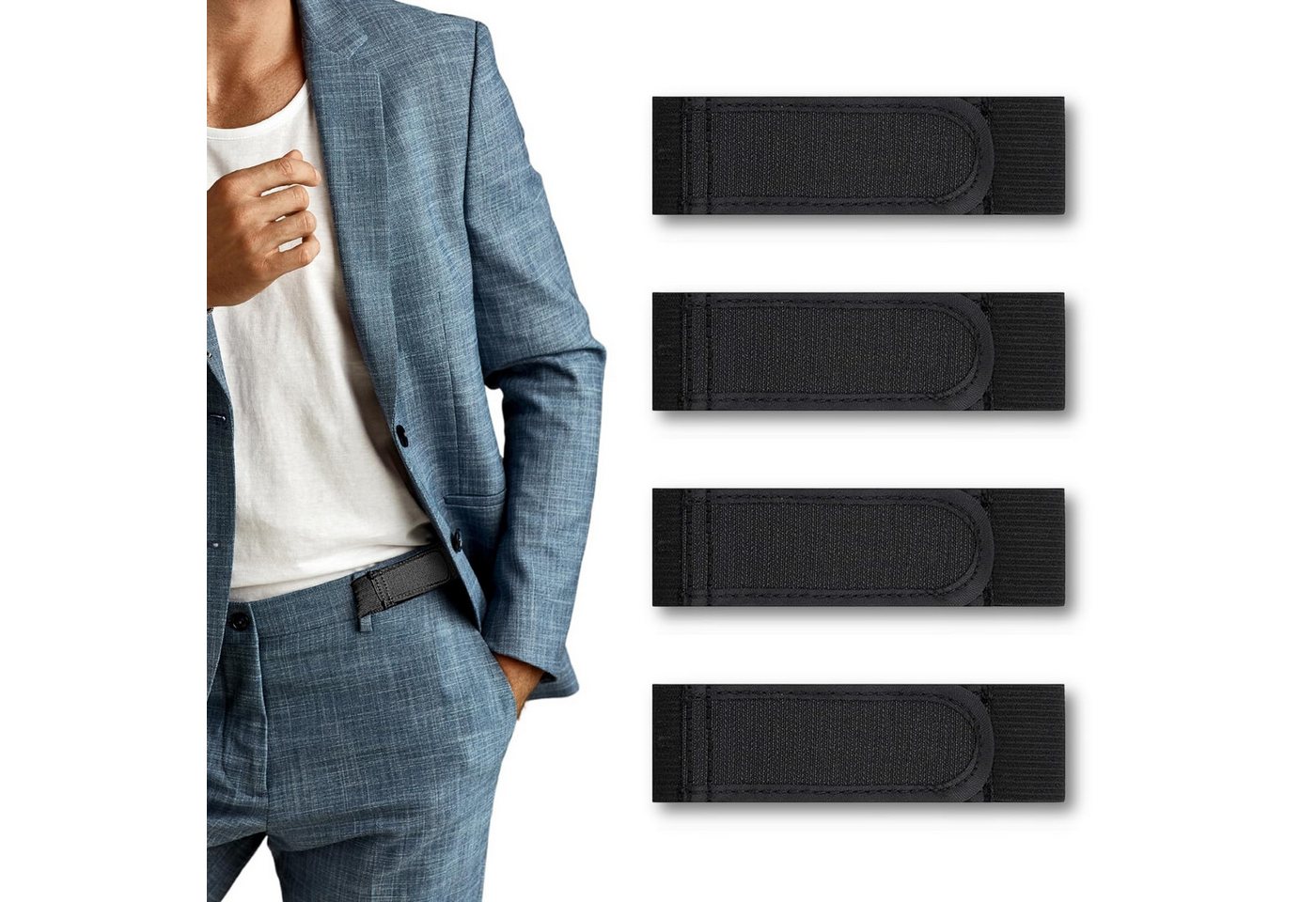 FOUORTUNATE-BEE Gürtelschnalle 4er Set Gürtel ohne Schnalle, Verstellbarer Elastikgürtel Unisex (4-St) Für Alltag, Reisen, Sport und Arbeit, Unsichtbarer Stretchgürtel