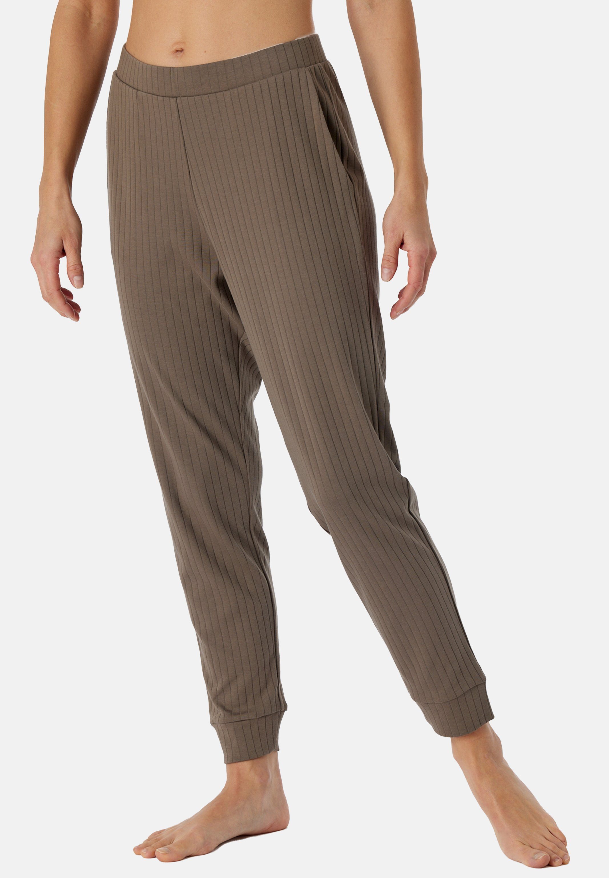 Schiesser Schlafhose Mix Hose Cotton Baumwolle Relax & taupe - Schlafanzug (1-tlg) - Organic