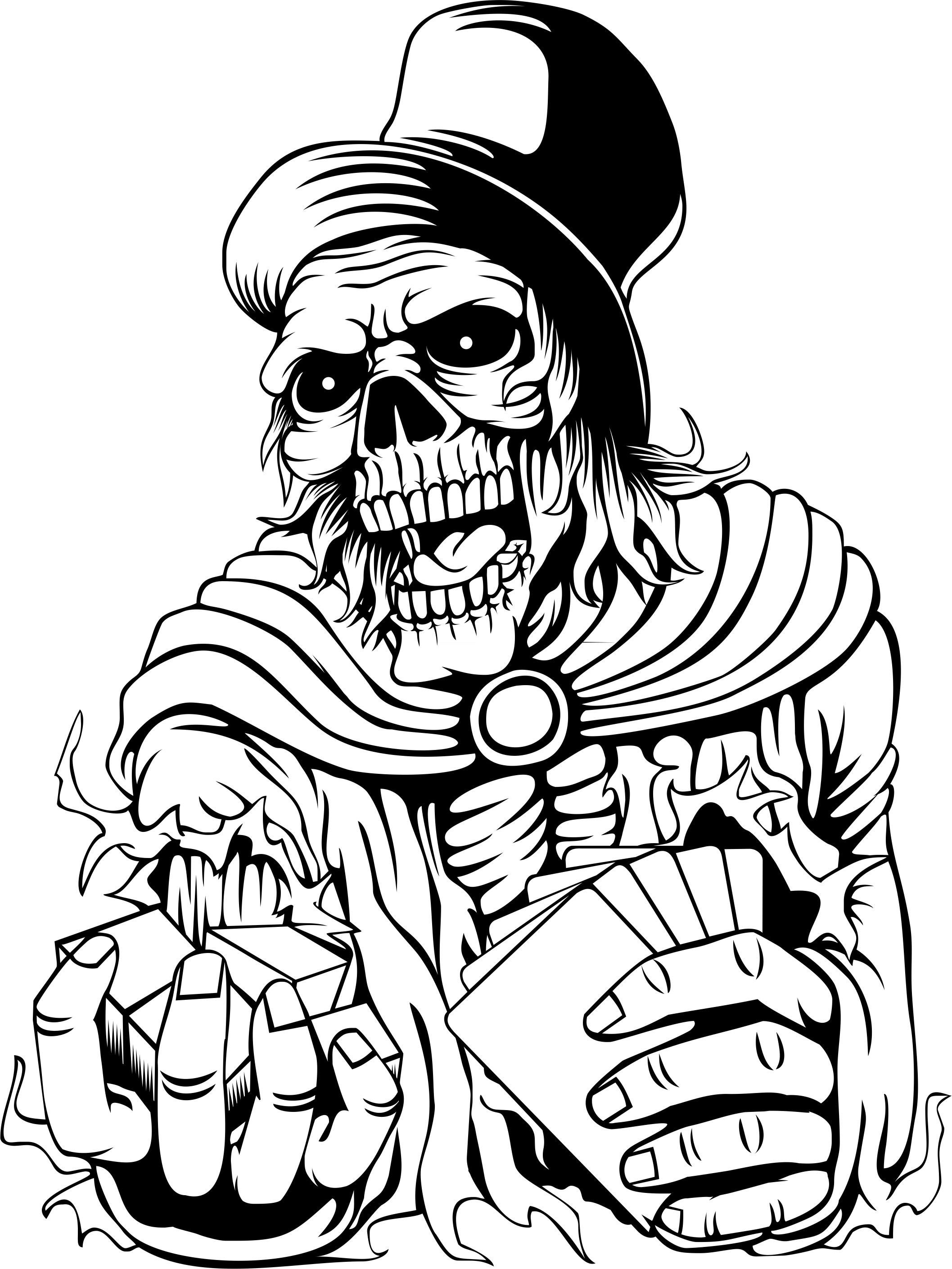St), Skat Wandtattoo Kartenspieler (1 Wandtattoodesign Poker Skelett Totenkopf Selbstklebend