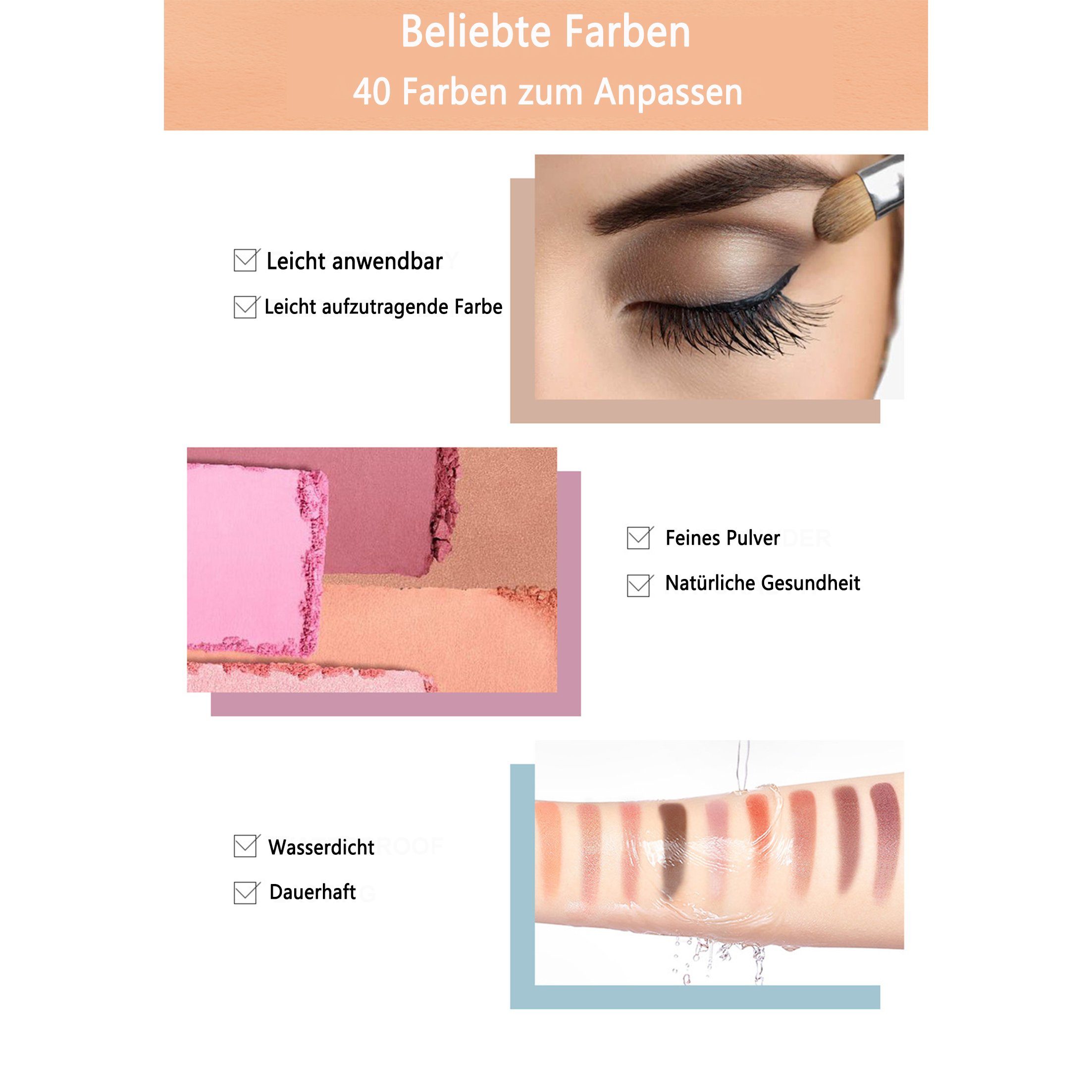 Lidschattenfarben,matte Lidschatten-Palette schimmernde Make-up-Palette,40 Scheiffy und 01 Palette