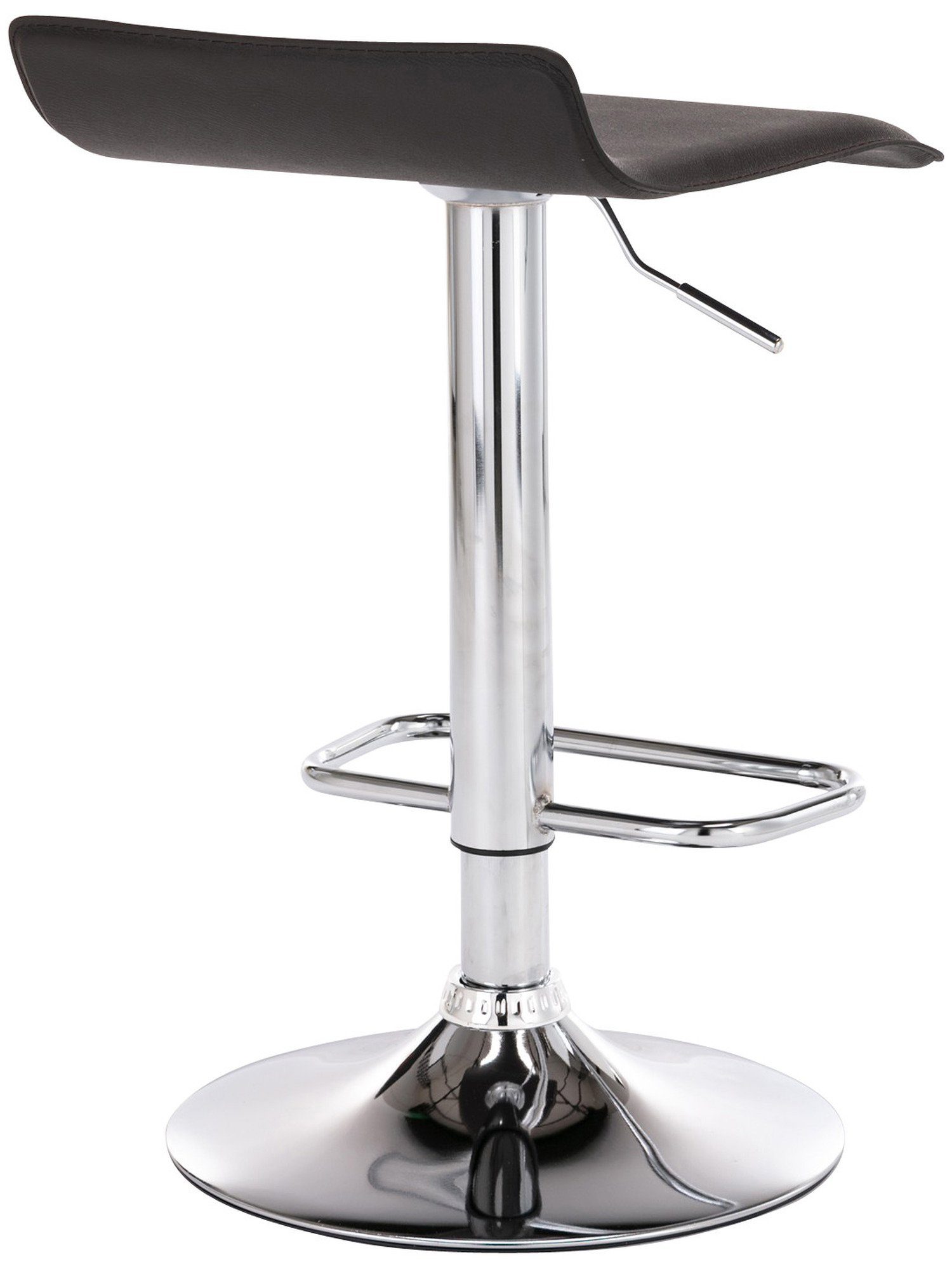 Fußstütze (mit & - - chromfarbener drehbar Barstuhl Stahl Barhocker Braun Sitzfläche: höhenverstellbar Theke - - 360° Kunstleder Hocker TPFLiving für Küche), Dynasty