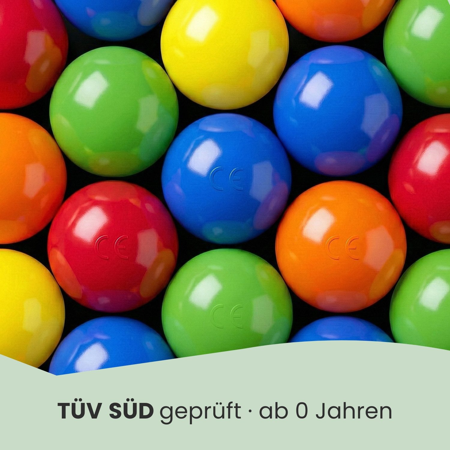 LittleTom Bällebad-Bälle Baby - 100 Bunte Bälle fürs Bällebad - 7cm Geprüfte Kinder Spielbälle (100-St), Ab dem 1. Tag: Babybälle zum Greifen - Plastikbälle für den Bällepool