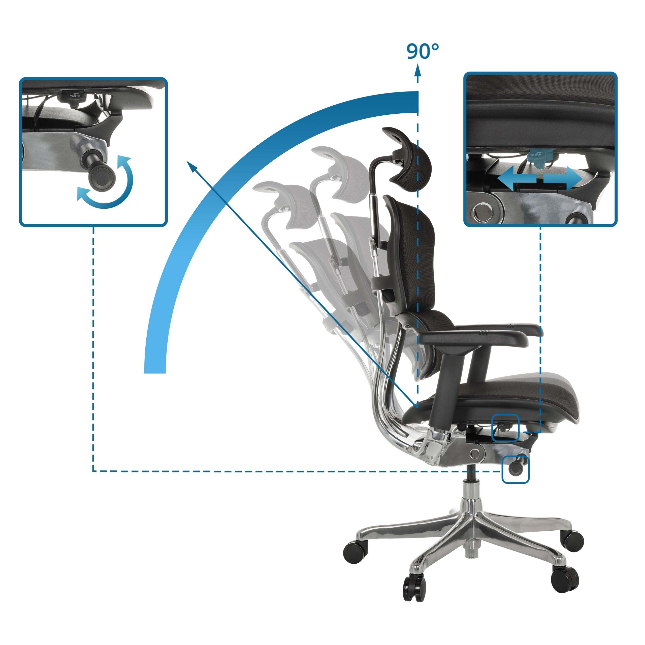 hjh OFFICE Drehstuhl Luxus Chefsessel Ergohuman Gen2 Stoff (1 St), Profi Bürostuhl Schreibtischstuhl ergonomisch