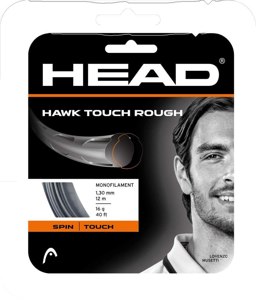 Head Tennissaite Hawk Touch Rough (Kontrolle+Spin) schwarz 12m Set, Saitendicke: 1.25