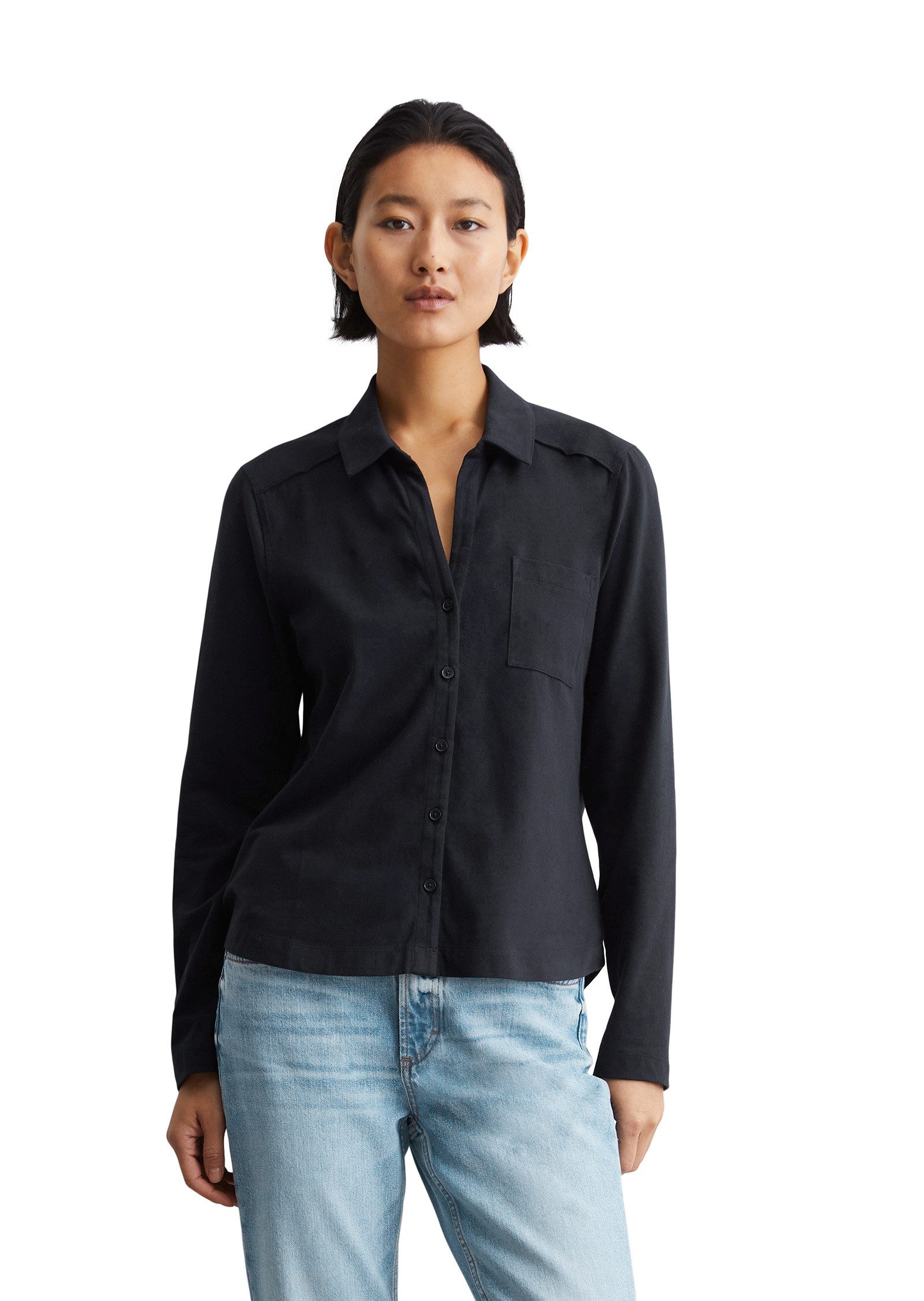 Marc OPolo Blusenshirt "aus Organic-Cotton-Stretch" günstig online kaufen