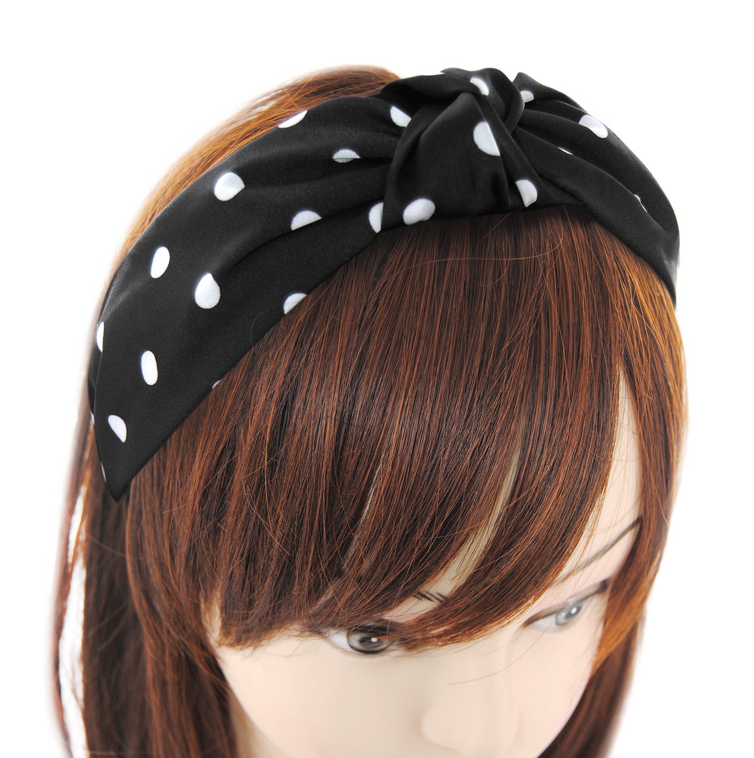 axy Haarreif Breiter Haarreif mit Knoten und Satin bezogen, Vintage Damen Haareifen Haarband