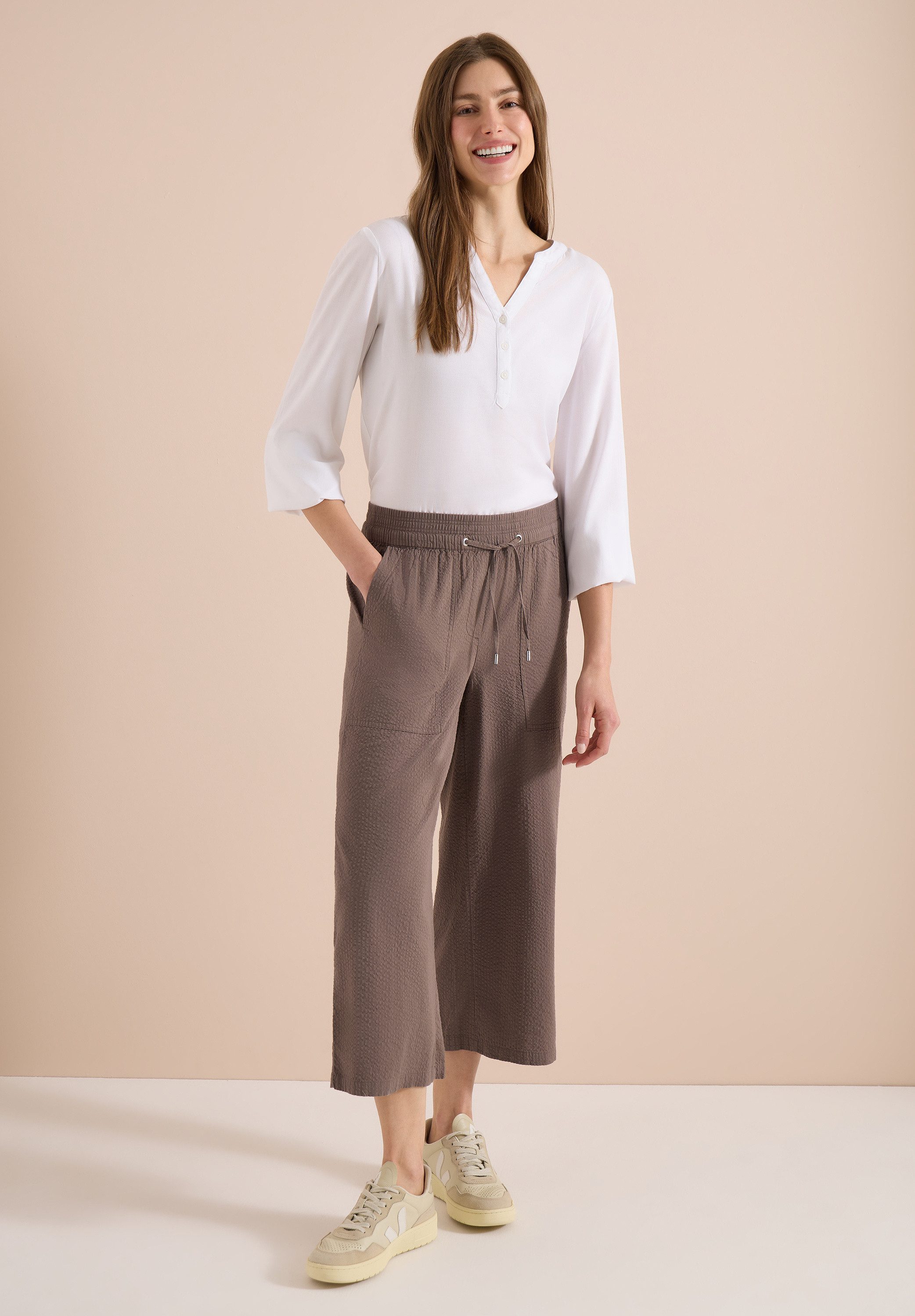 CECIL Culotte aus Seersucker-Material
