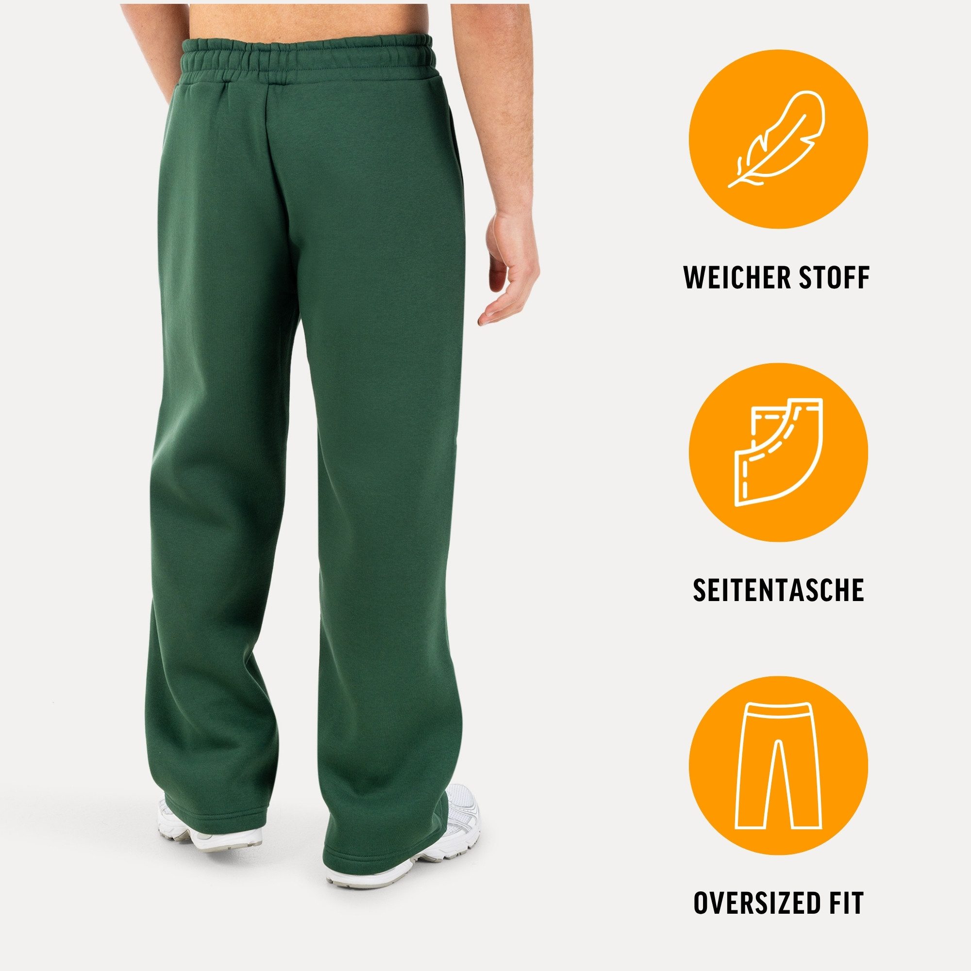 Smilodox Jogginghose Oswin, Trainingshose Herren, Baggy Fit mit elastischem Bund, Gym weites Bein, weiches Sweat, sportlicher Look, Logo-Detail