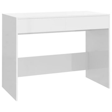 furnicato Schreibtisch Hochglanz-Weiß 101x50x76,5 cm Holzwerkstoff