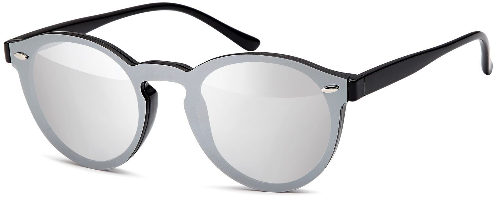 styleBREAKER Sonnenbrille (1-St) Verspiegelt Gestell Schwarz / Glas Silber verspiegelt