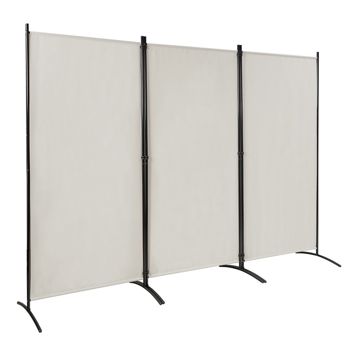 COSTWAY Paravent (3 St), mit verstellbaren Untersetzern, 260 x 183cm