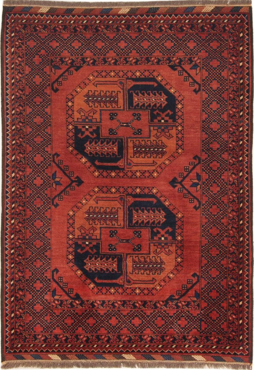 Orientteppich Afghan Mauri 104x145 Handgeknüpfter Orientteppich, Nain Trading, rechteckig, Höhe: 6 mm | Kurzflor-Teppiche