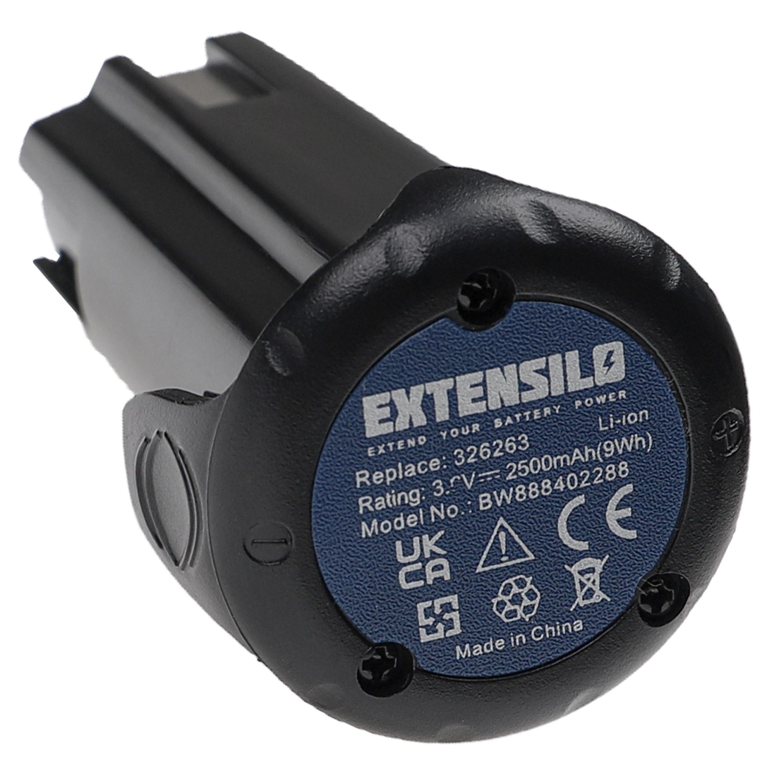 Extensilo Ersatz für Hitachi / Hikoki EBM315, EBM 315, 326299, 326263 für Akku Li-Ion 2500 mAh (3,6 V)