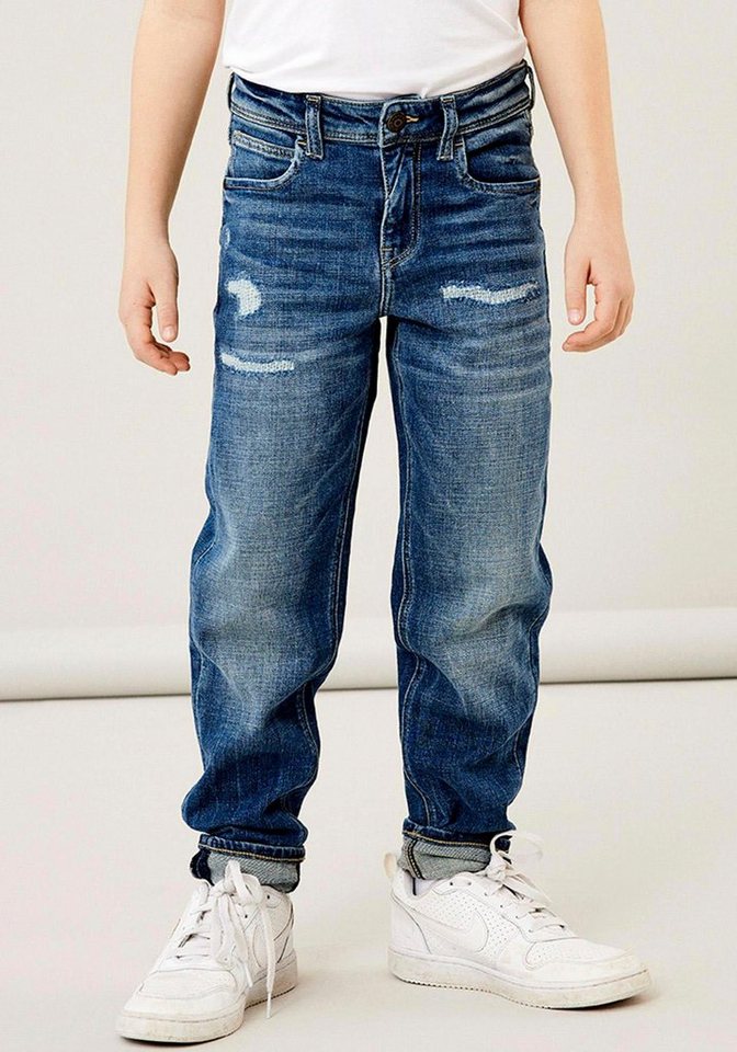 Name It Stretch-Jeans, Cooler Style in authentischer Waschung und mit  stärkeren Abriebstellen