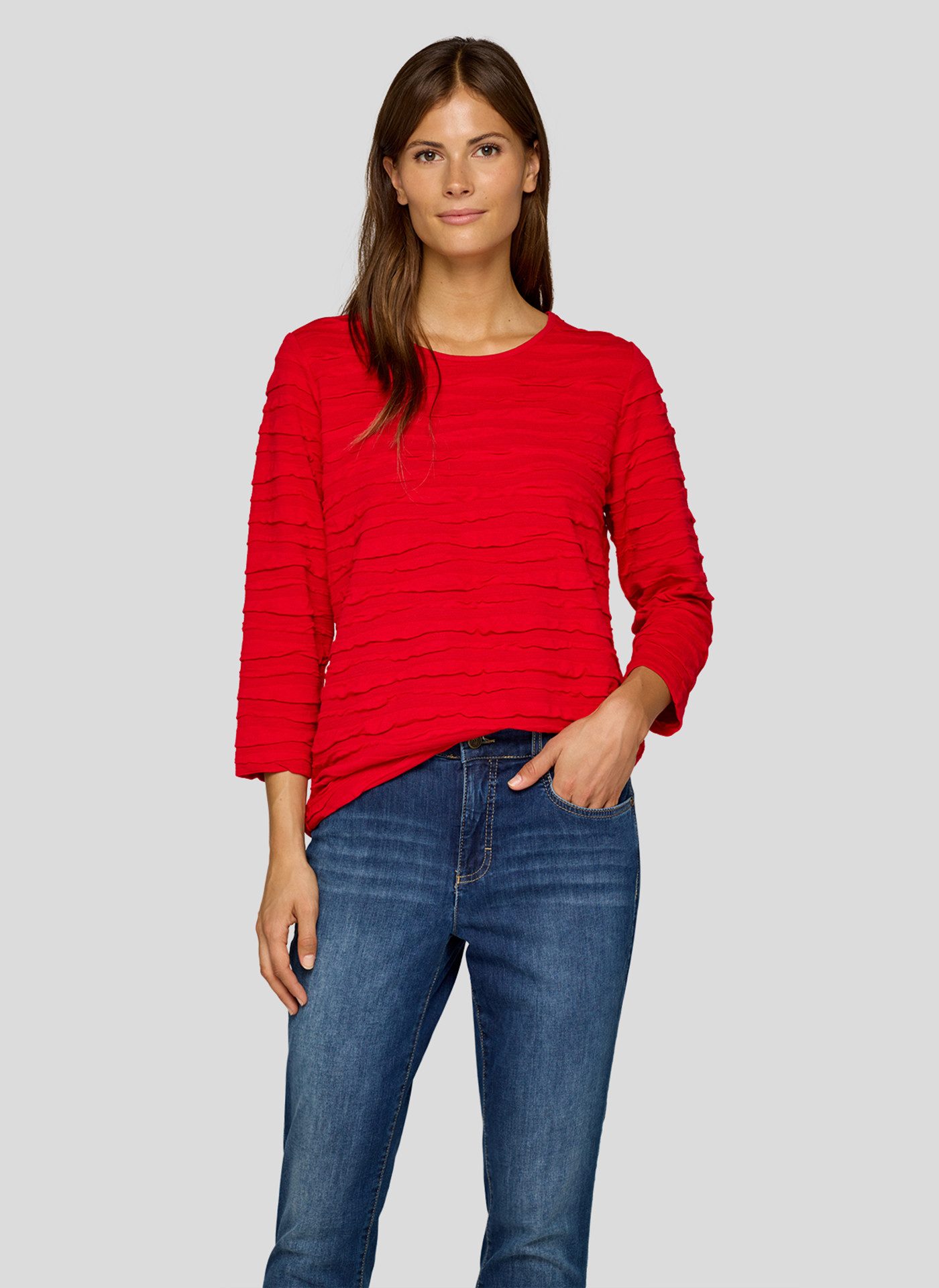 Rabe 3/4-Arm-Shirt mit Struktur Muster günstig online kaufen