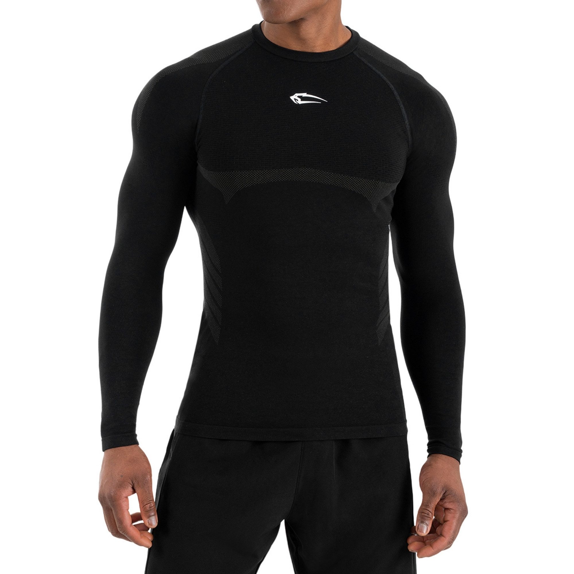 Longsleeve Carnos, Compression Shirt Herren, Langarmshirt für Gym & Training